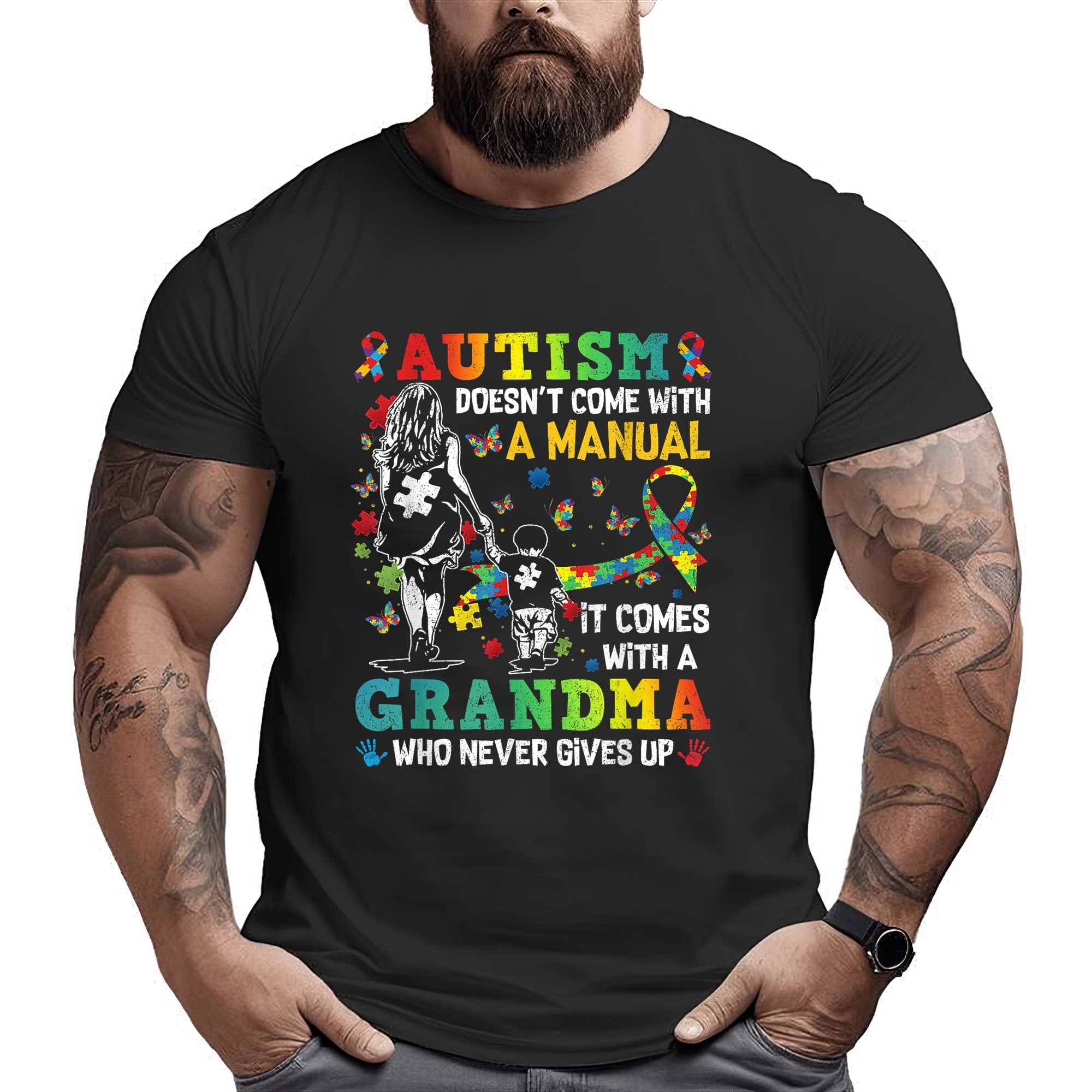 Autism Grandma Doesn’t Come With A Manual Autism Awareness T-shirt