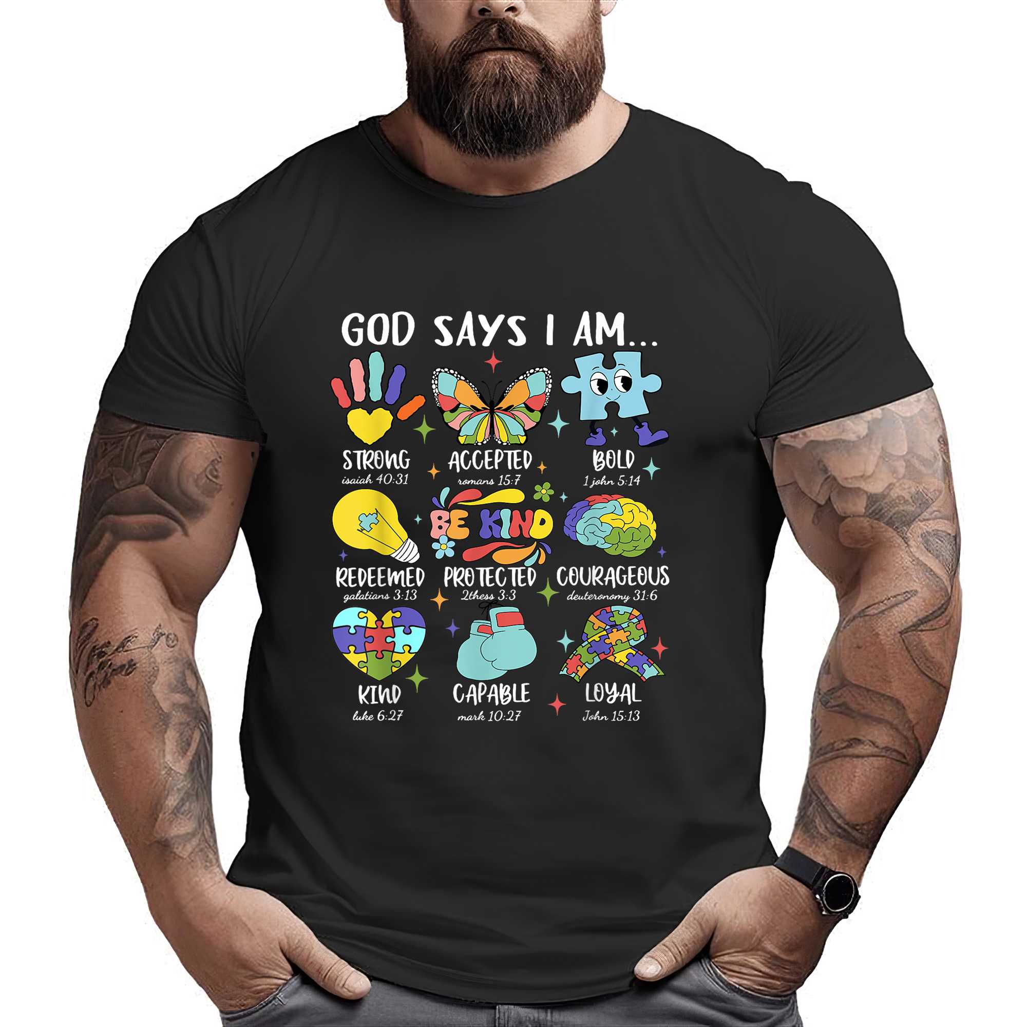 God Says I Am Be Kind Autism Awareness Sped Women Men Kids T-shirt