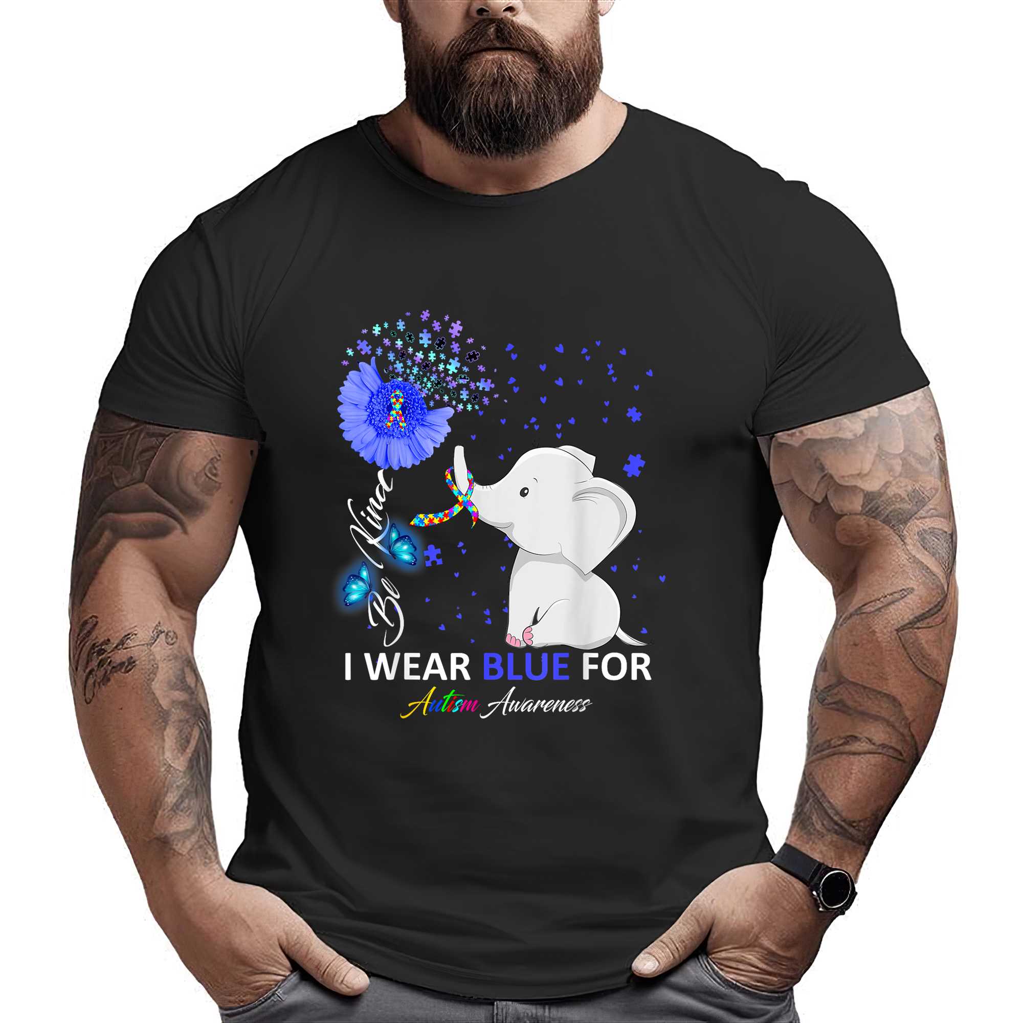 I Wear Blue Autism Awareness – Elephant Autism Awareness T-shirt