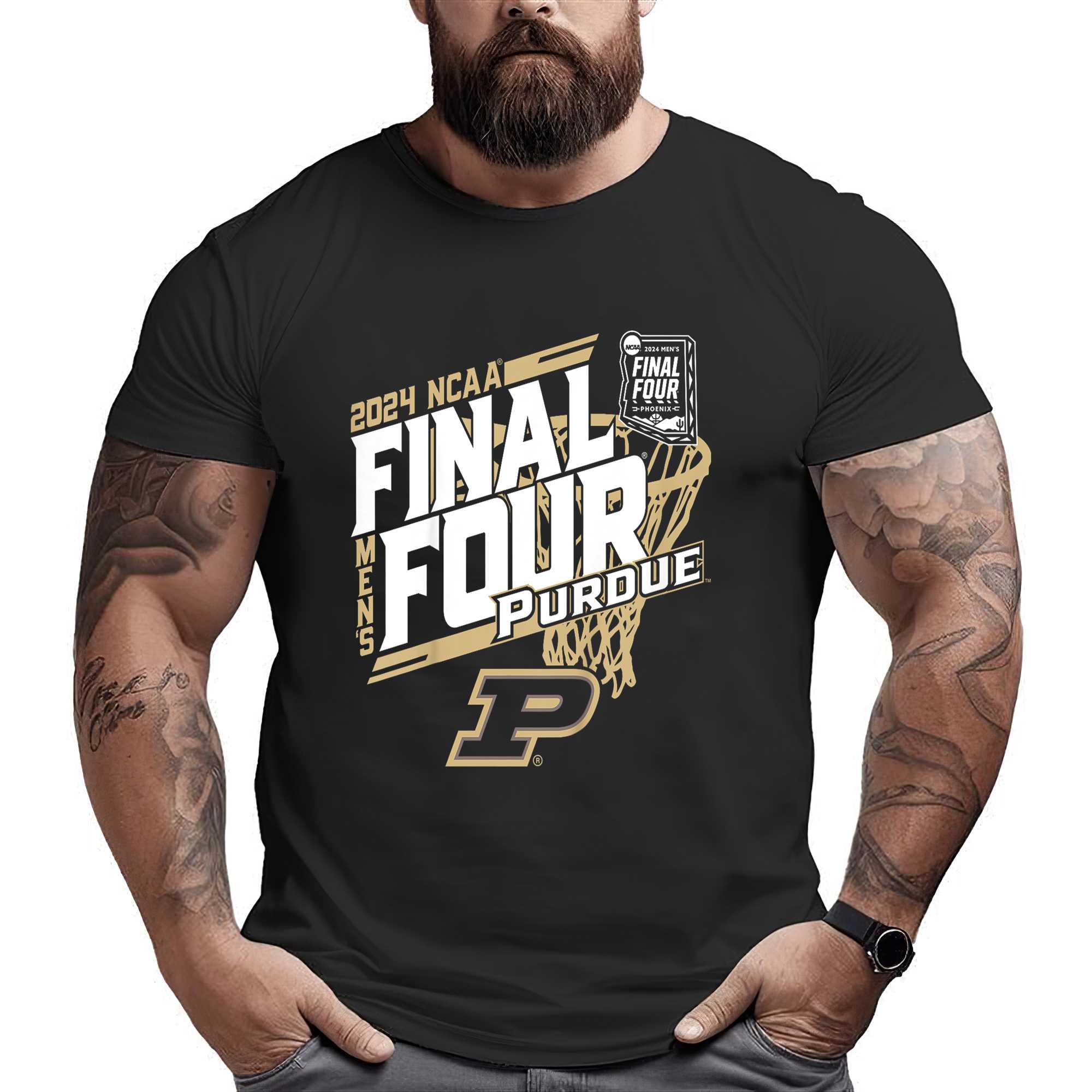 Purdue Boilermakers Final Four 2024 March Madness Net Black T-shirt