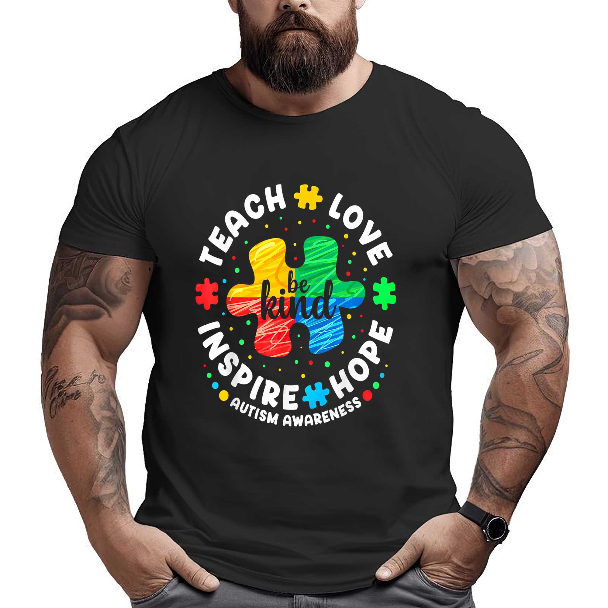 Teach Love Inspire Hope Be Kind Autism Awareness Month T-shirt