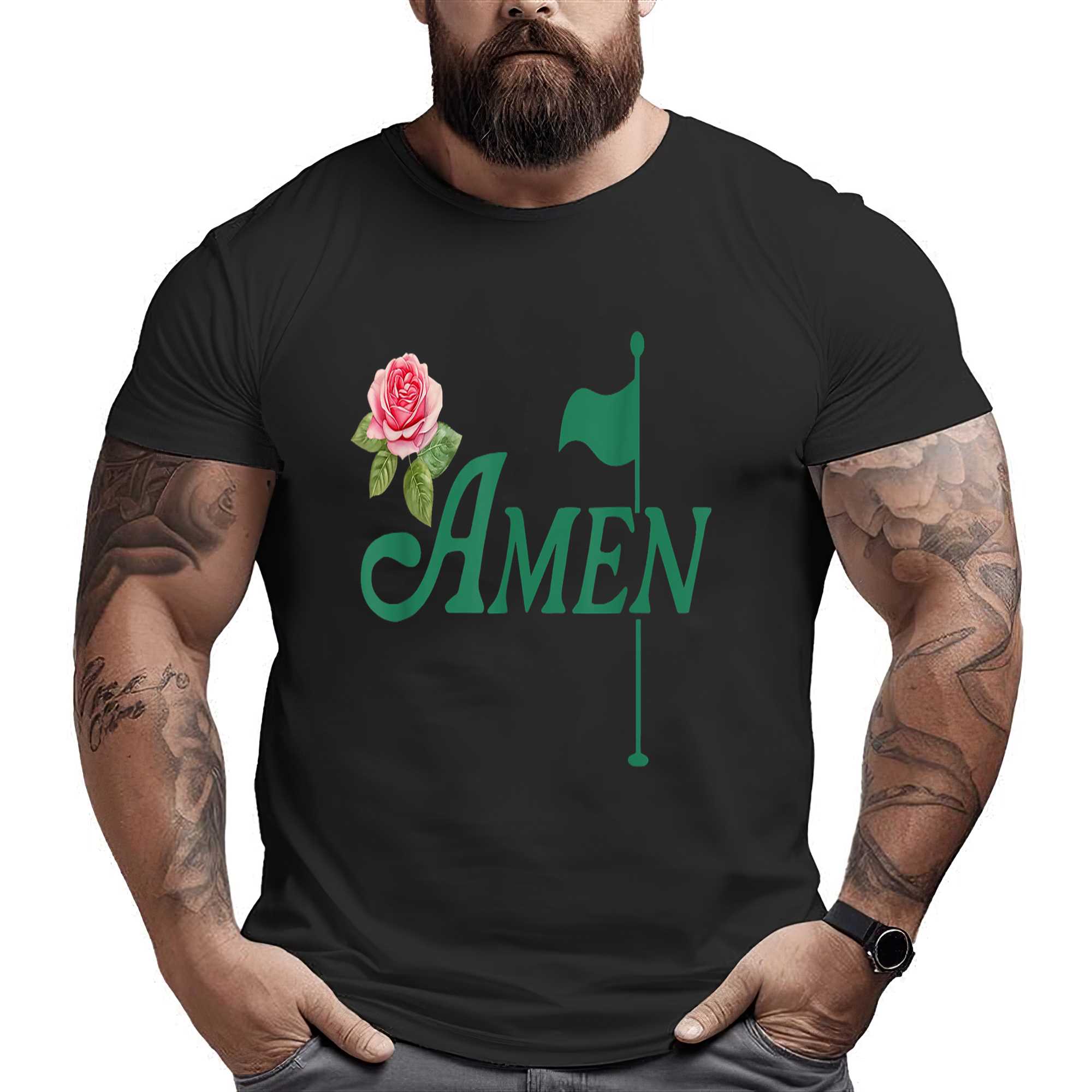Amen Floral Master Golfer Golf Lover Golf Flower Apparel T-shirt