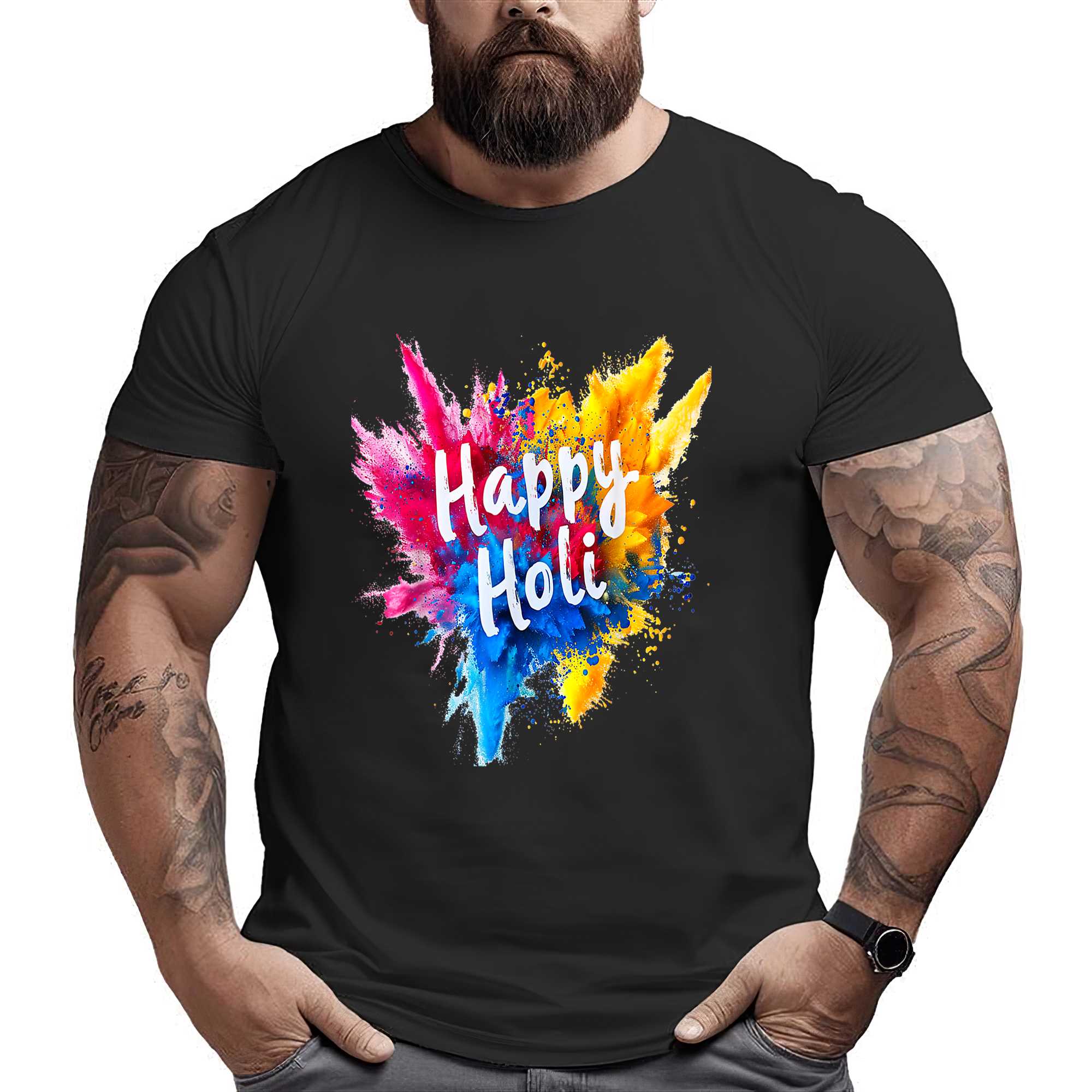 Happy Holi 2024 Women Men Kids Color India Hindu Gifts Funny T-shirt
