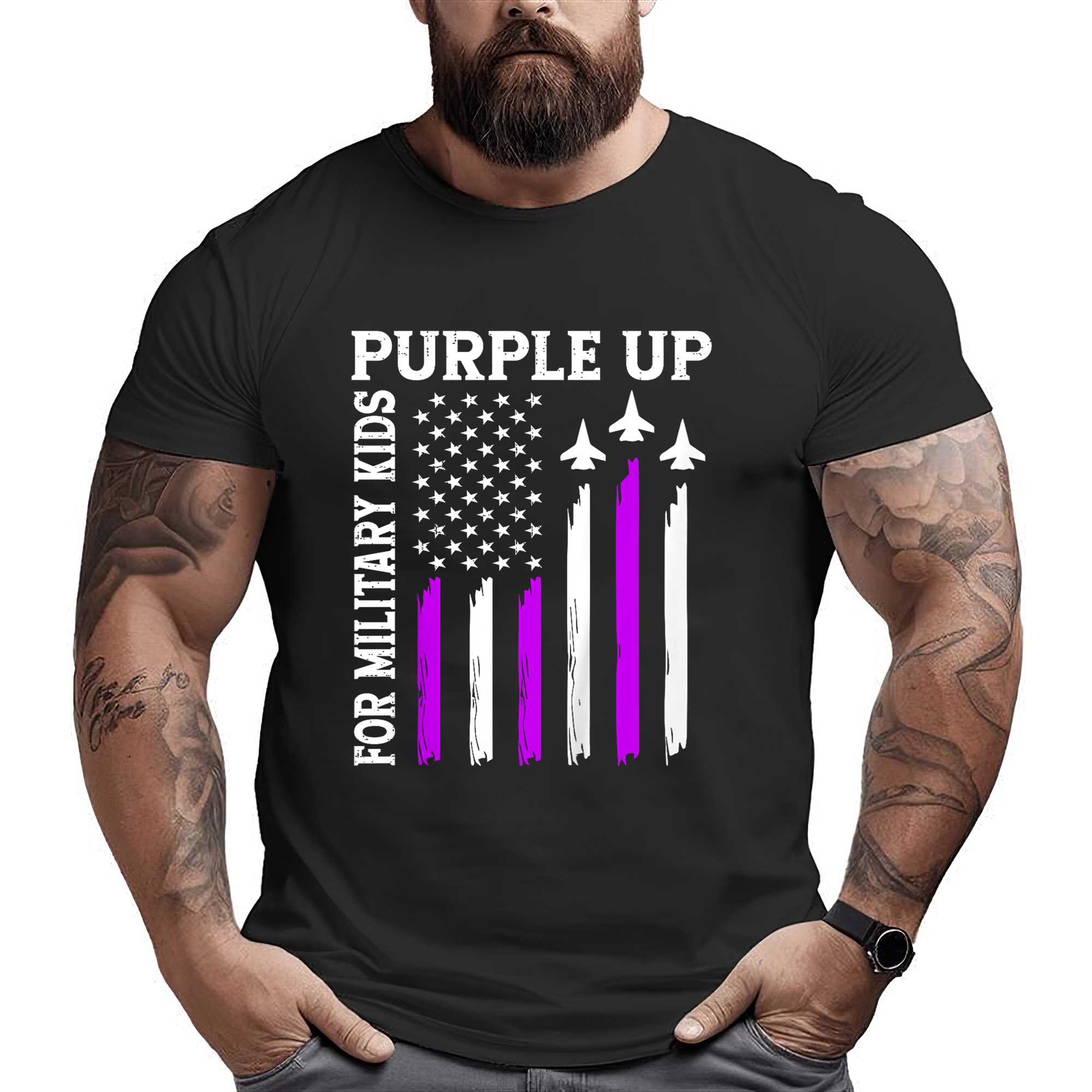 Purple Up For Military Kids Military Child Month Air Force T-shirt