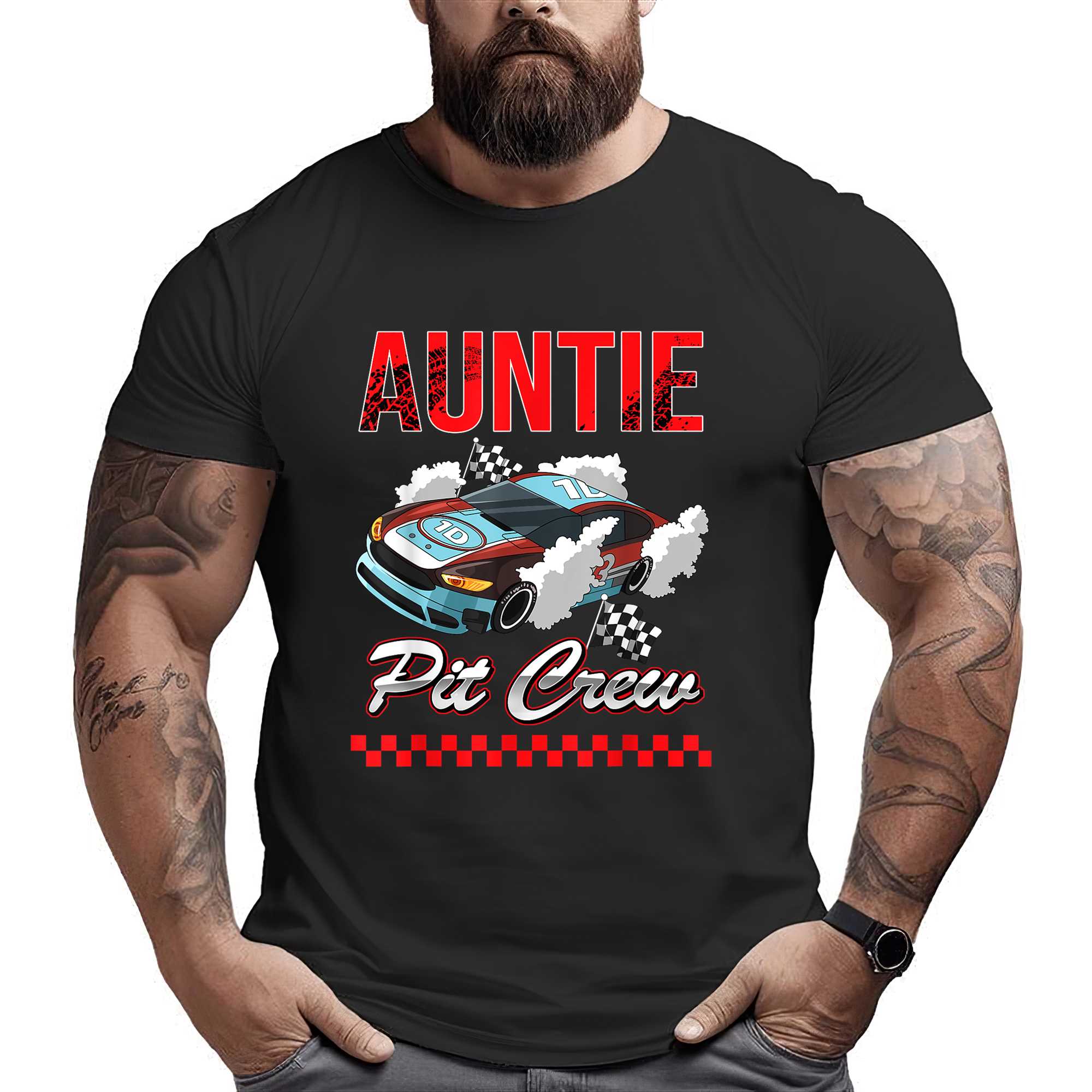 Race Car Birthday Party Racing Family Auntie Pit Crew T-shirt