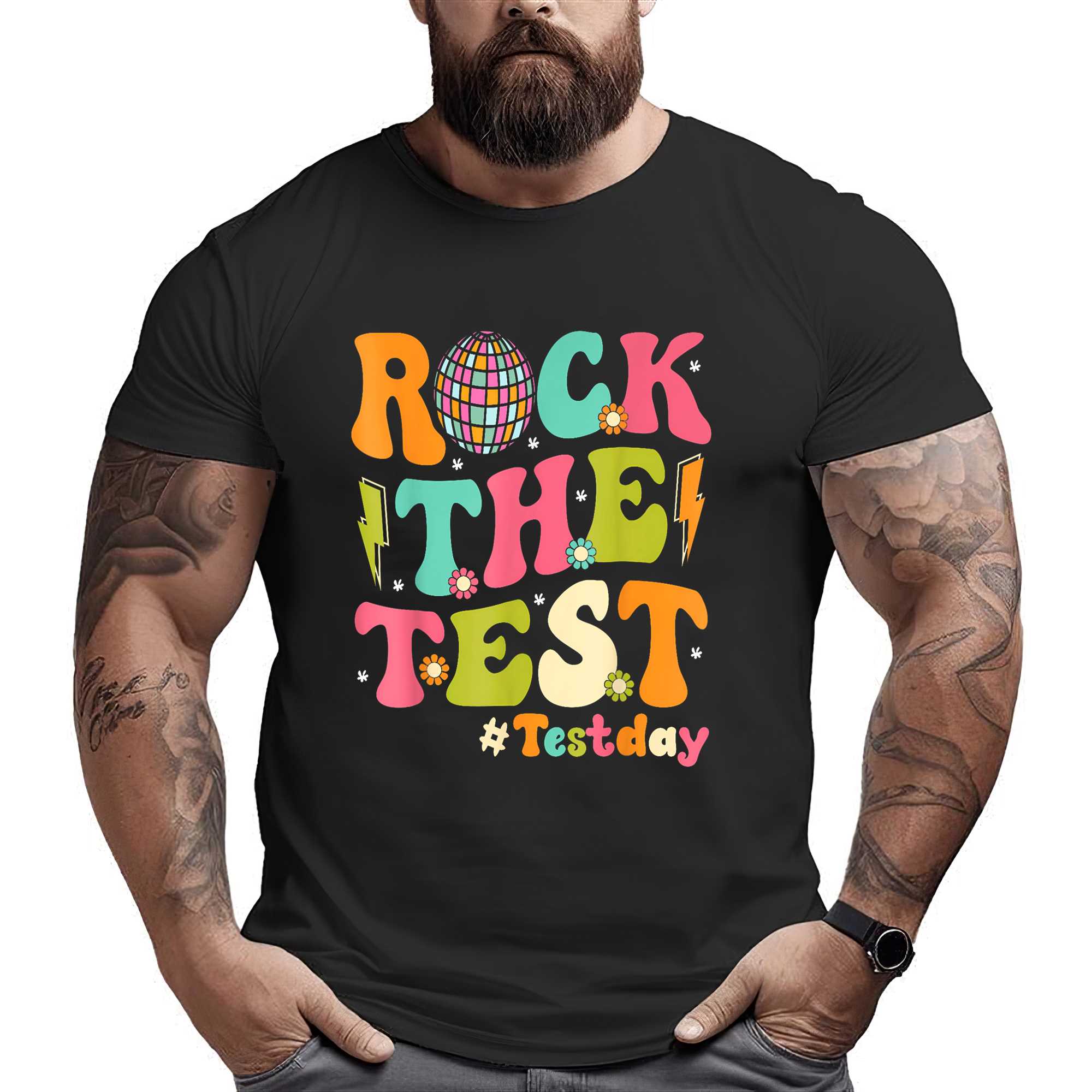 Rock The Test Testing Day Retro Motivational Teacher Student T-shirt