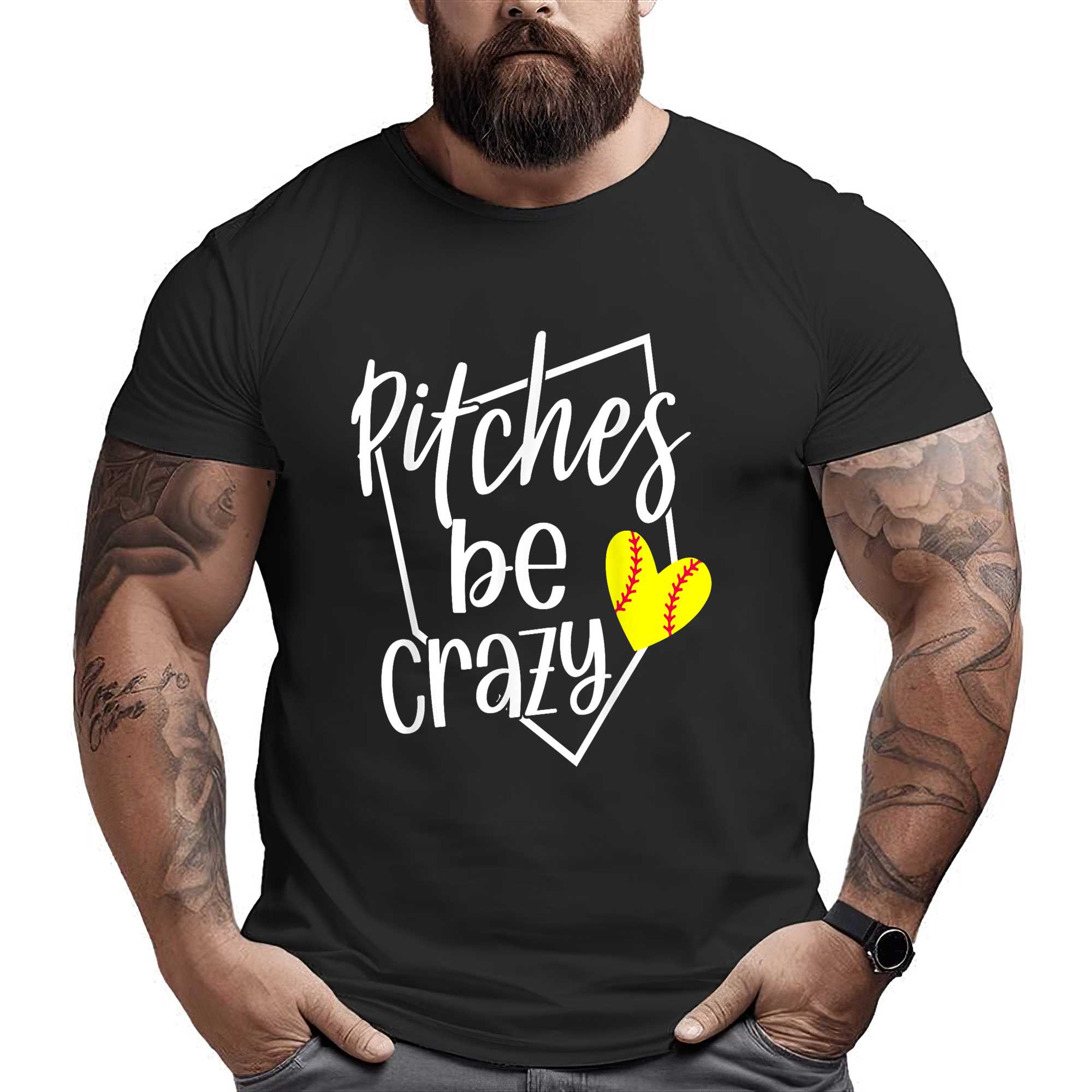 Softball Player Pitches Be Crazy Funny Softball Pitcher T-shirt
