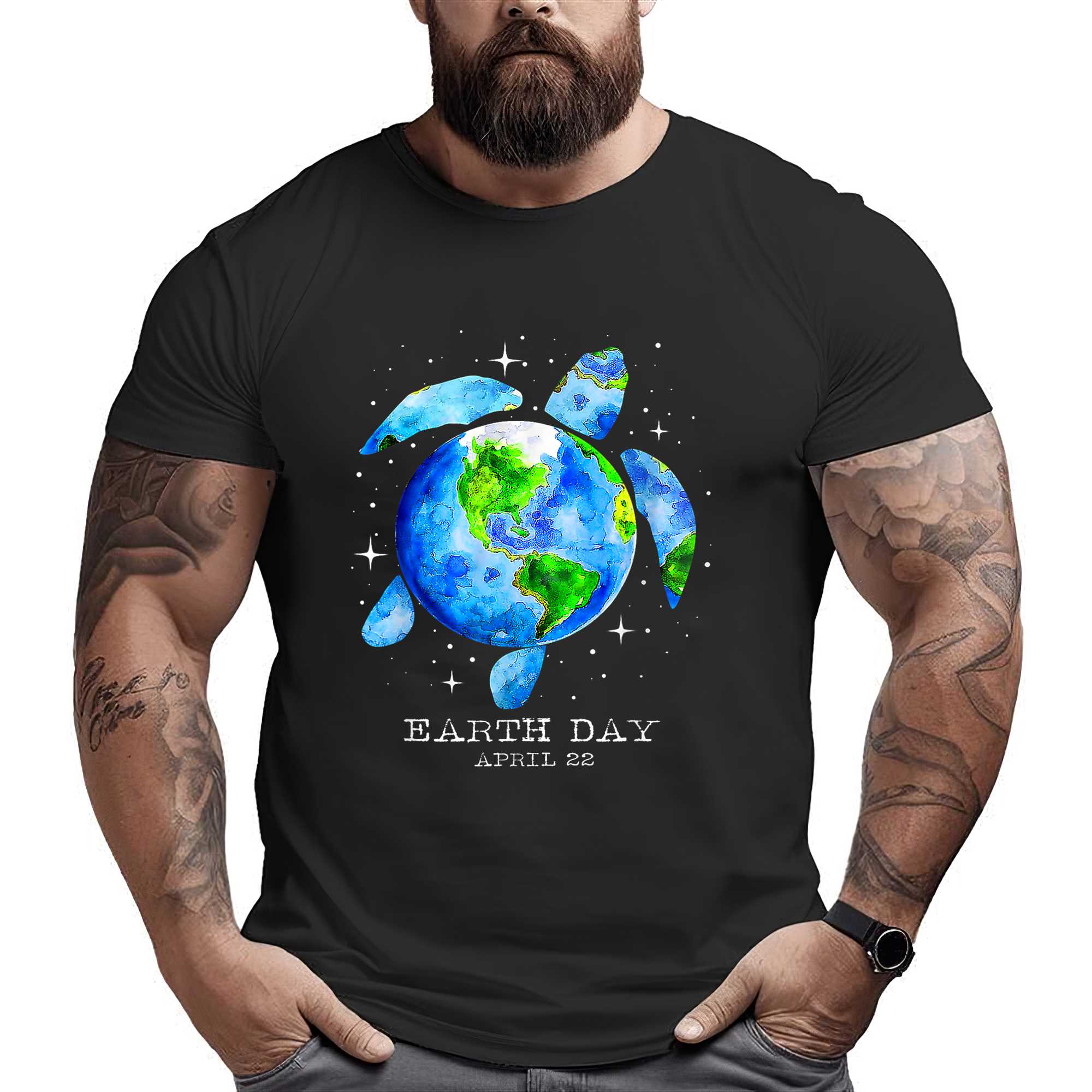 Earth Day 2024 Restore Earth Sea Turtle Art Save The Planet T-shirt