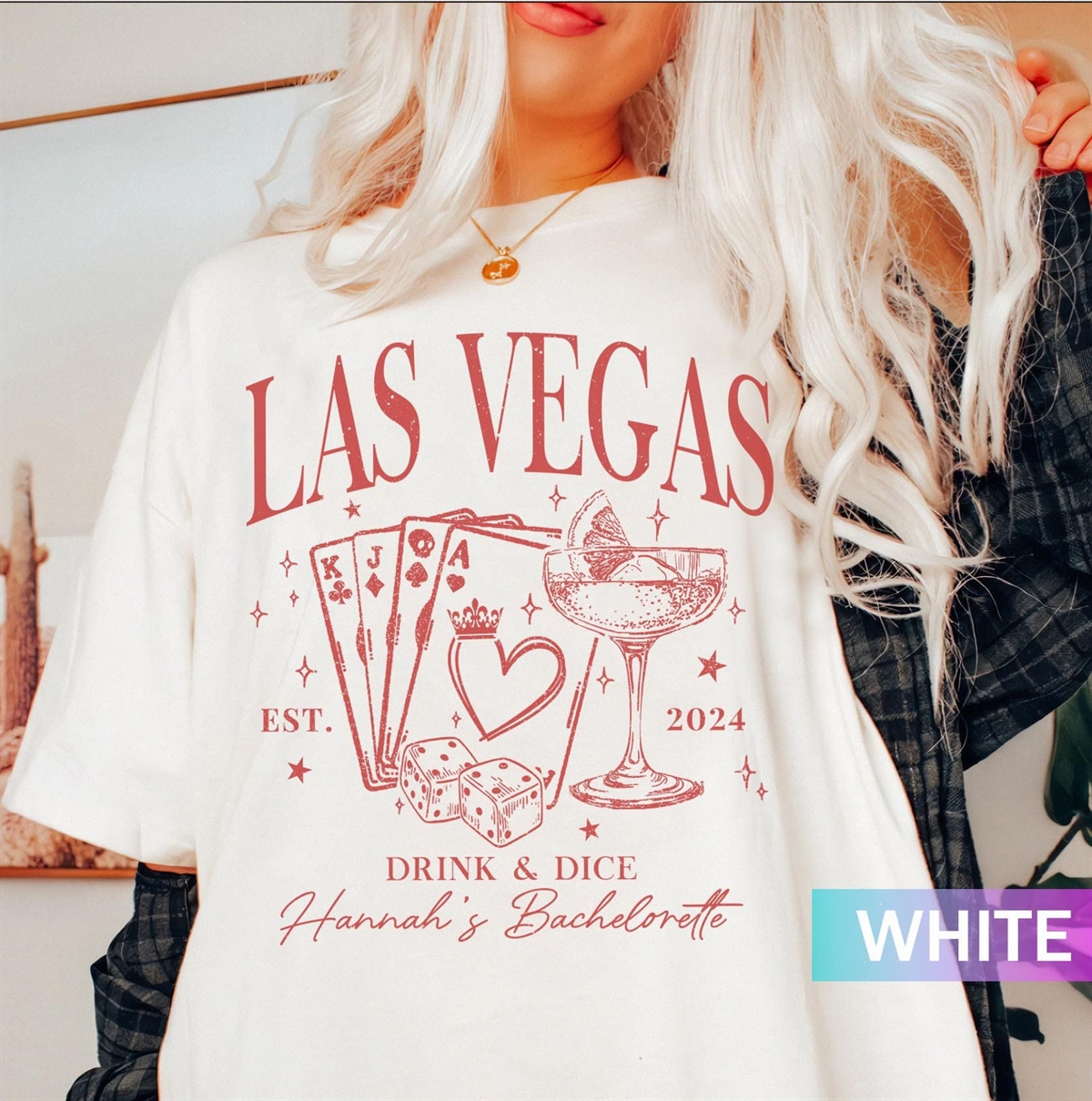 Las Vegas Bachelorette Shirt Retro Casino Bach Trip Tee Poker Dice Bachelorette Party Shirts Custom Wedding Shirt Drink And Dice Shirt