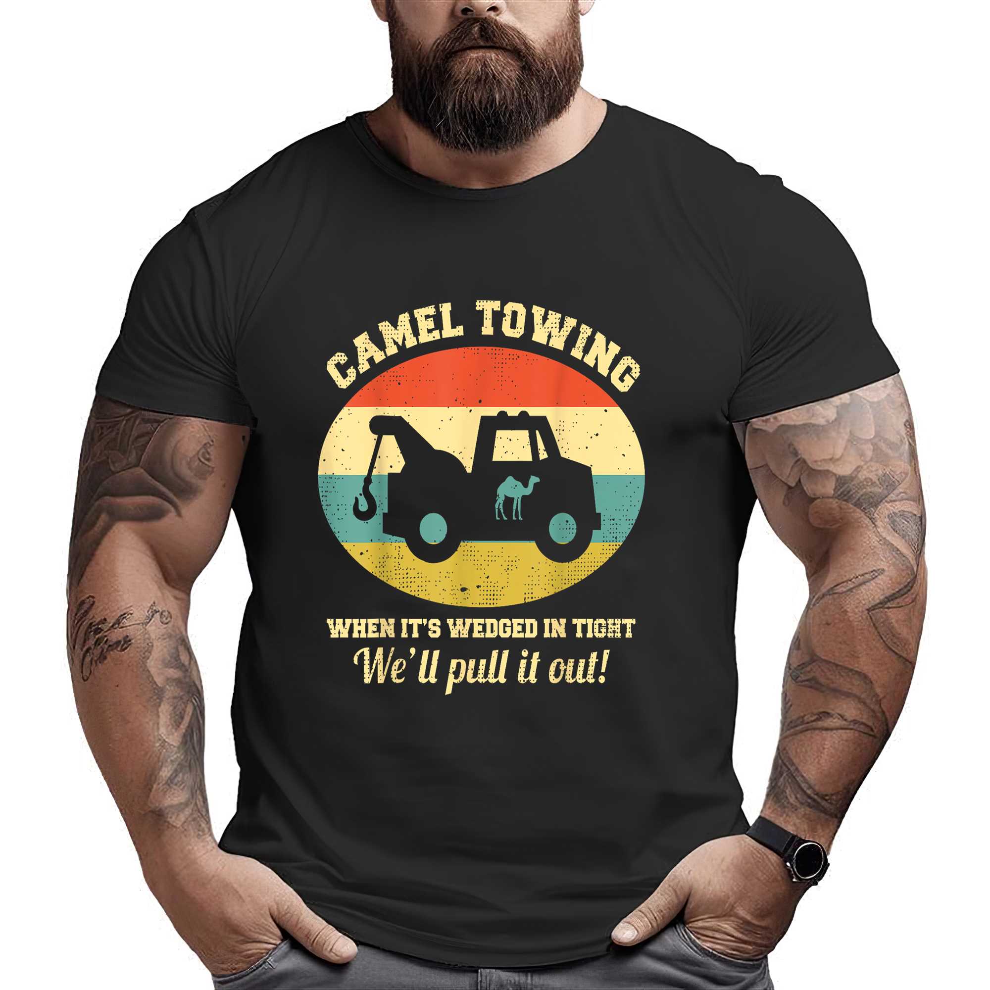Camel Towing Retro Adult Humor Saying Funny Halloween Gift T-shirt