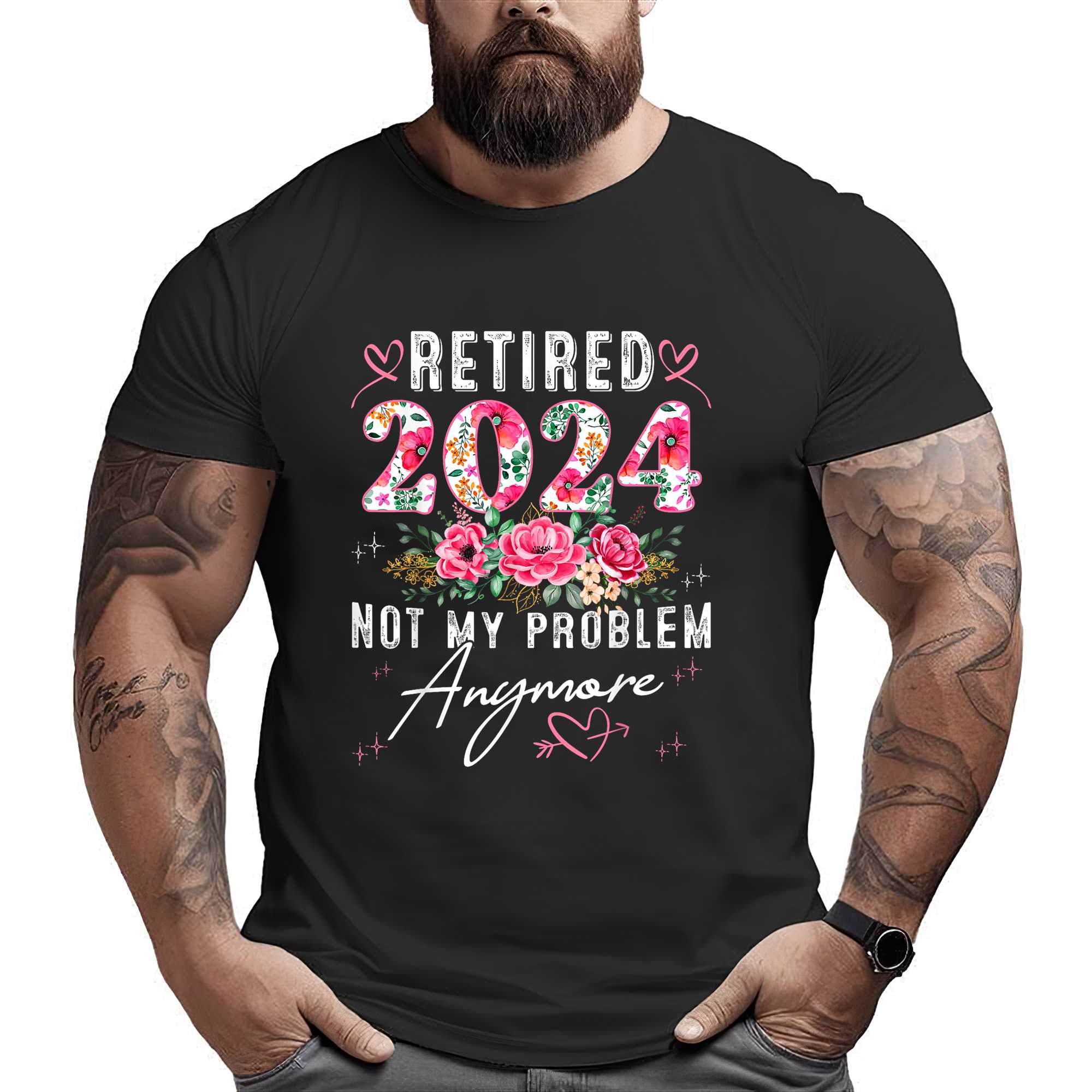Retired 2024 Funny Retirement Gifts For Women 2024 Floral T-shirt