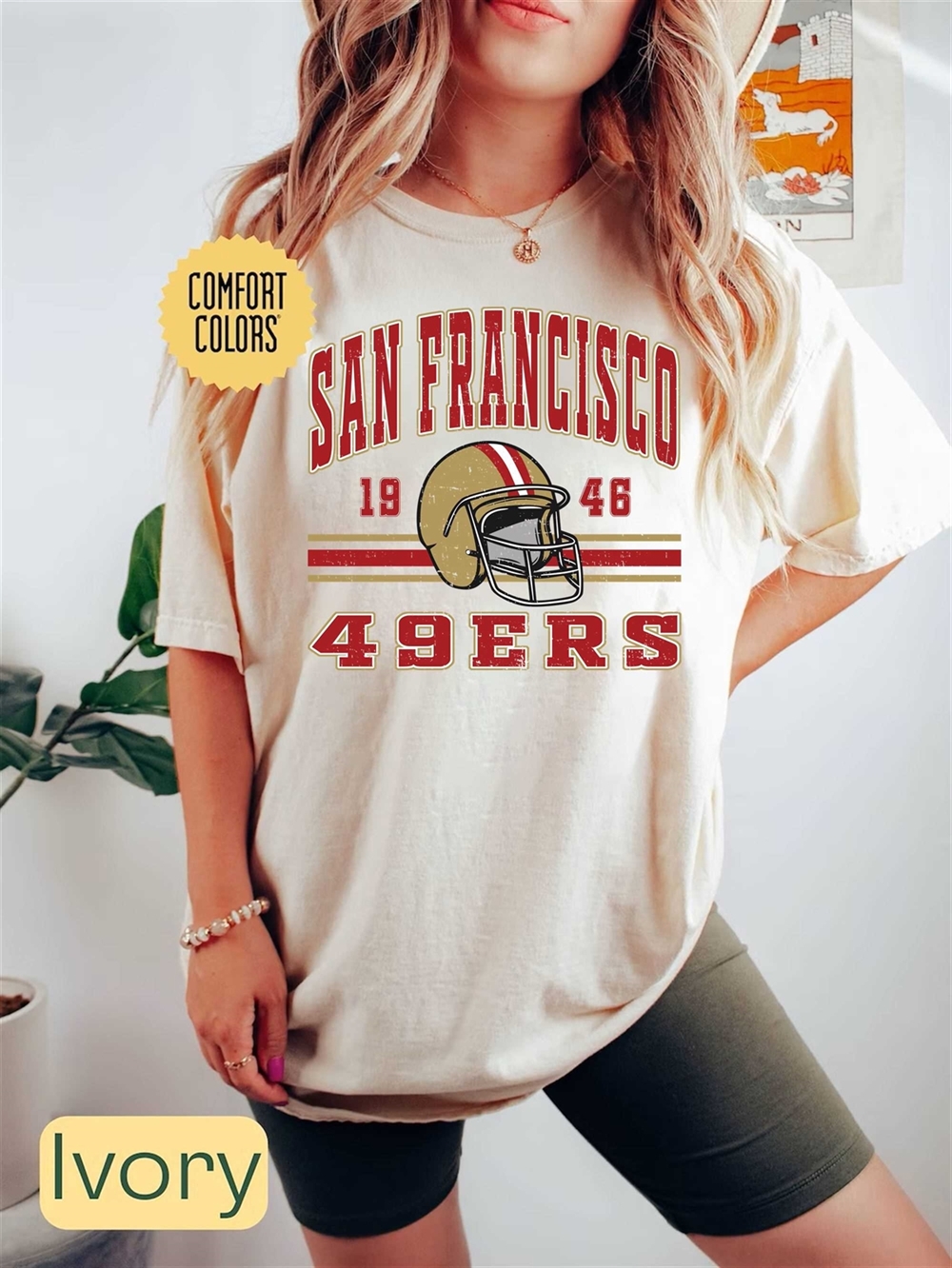 San Francisco Football Comfort Colors Shirt Trendy Vintage Retro 80s Style Football Tshirt
