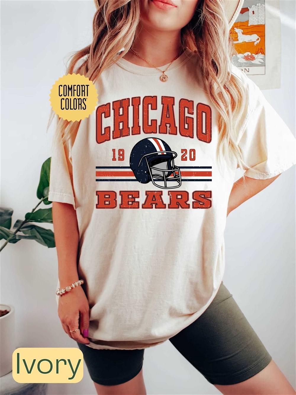 Chicago Football Comfort Colors Shirt Trendy Vintage Retro 80s Style Football Tshirt