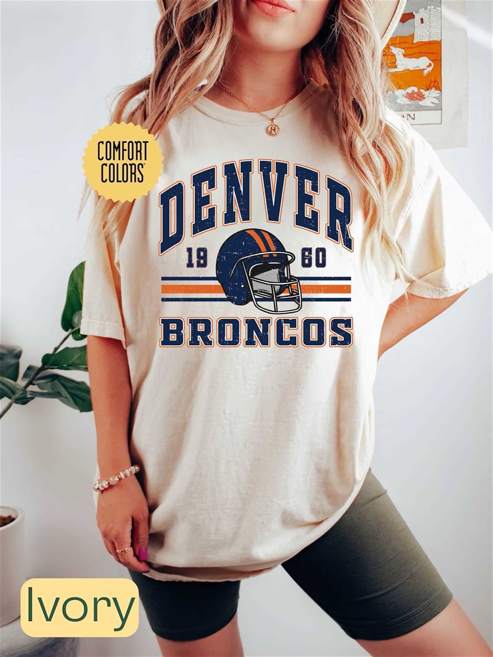 Denver Football Comfort Colors Shirt Trendy Vintage Retro 80s Style Football Tshirt