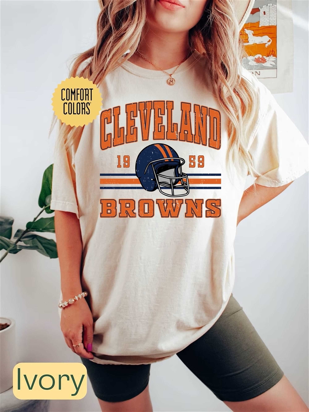 Cleveland Football Comfort Colors Shirt Trendy Vintage Retro 80s Style Football Tshirt