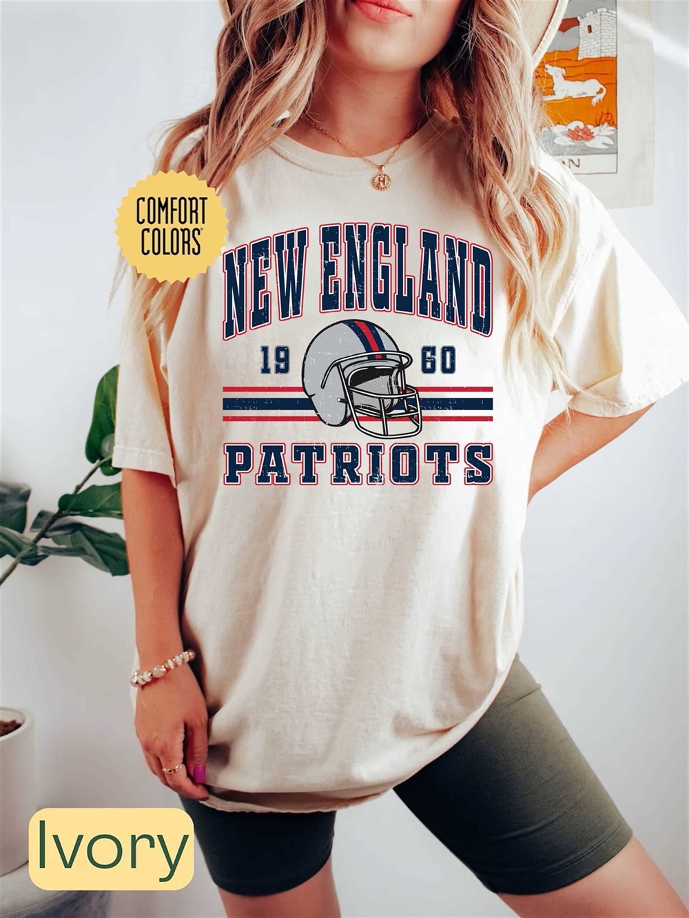 New England Football Comfort Colors Shirt Trendy Vintage Retro 80s Style Football Tshirt
