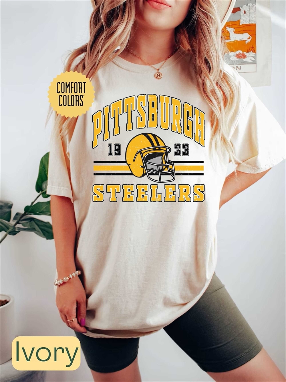 Pittsburgh Football Comfort Colors Shirt Trendy Vintage Retro 80s Style Football Tshirt