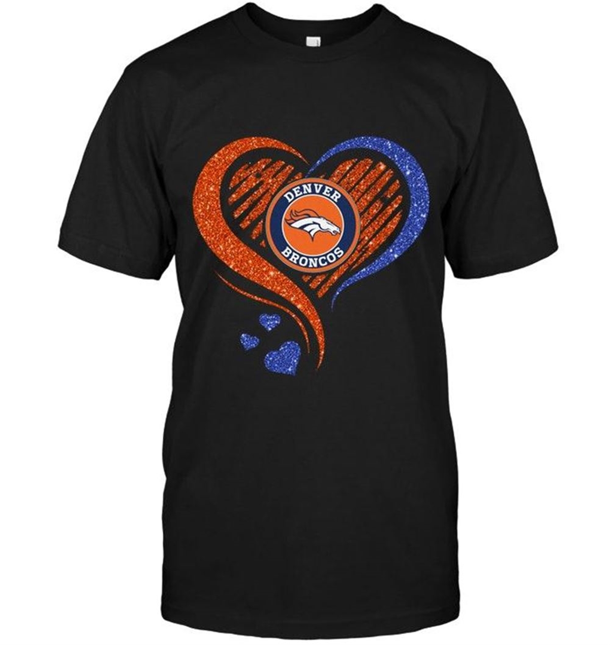 Denver Football Team Heart Glittering Shirt