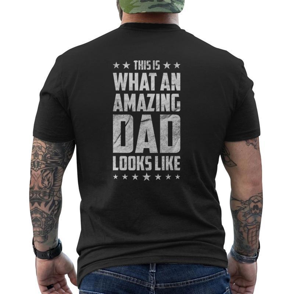 Amazing Dad Looks Like Father’s Day Mens Back Print T-shirt