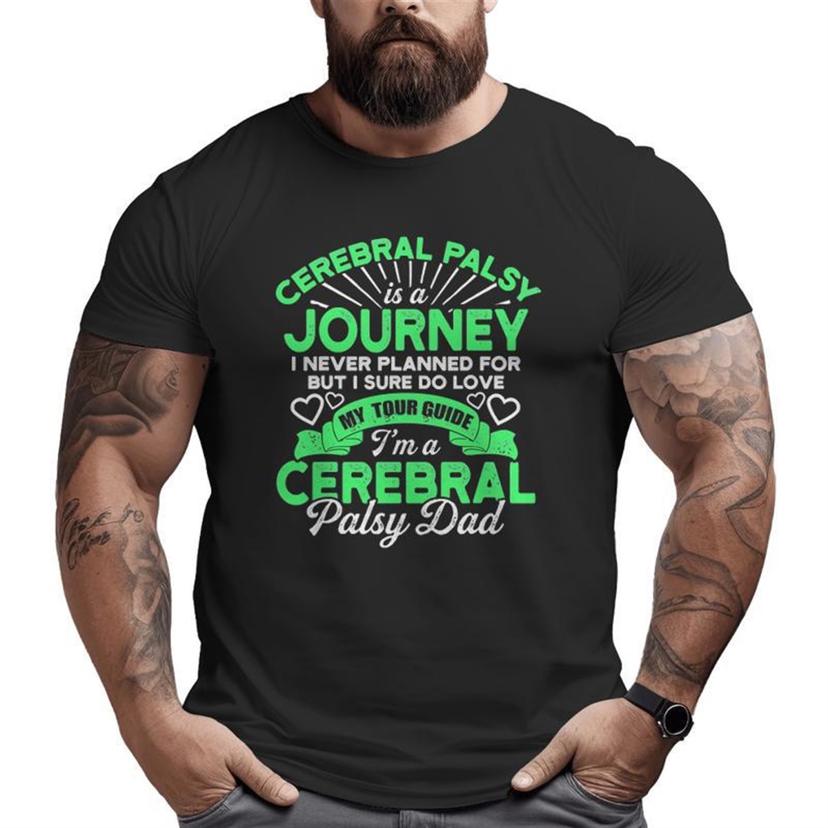 Cerebral Palsy Dad Cp Awareness Father’s Day Big And Tall Men T-shirt