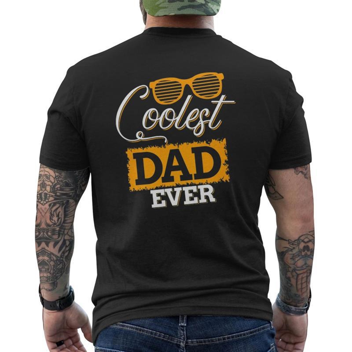 Coolest Dad Ever Father’s Day Tee Mens Back Print T-shirt