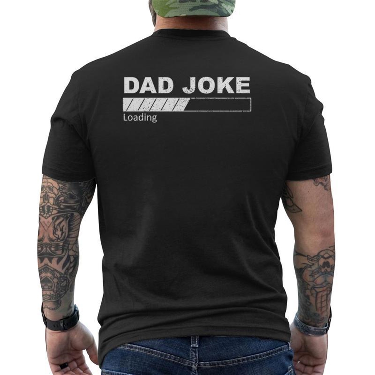 Dad Joke Loading Father Grandpa Daddy Father’s Day Mens Back Print T-shirt