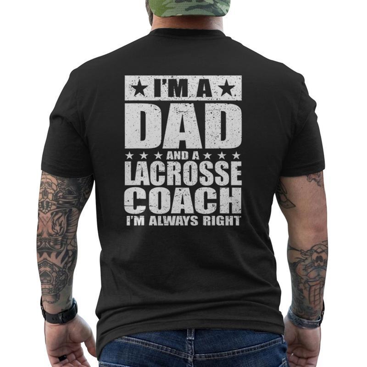 Dad Lacrosse Coach Father’s Day S From Daughter Son Mens Back Print T-shirt