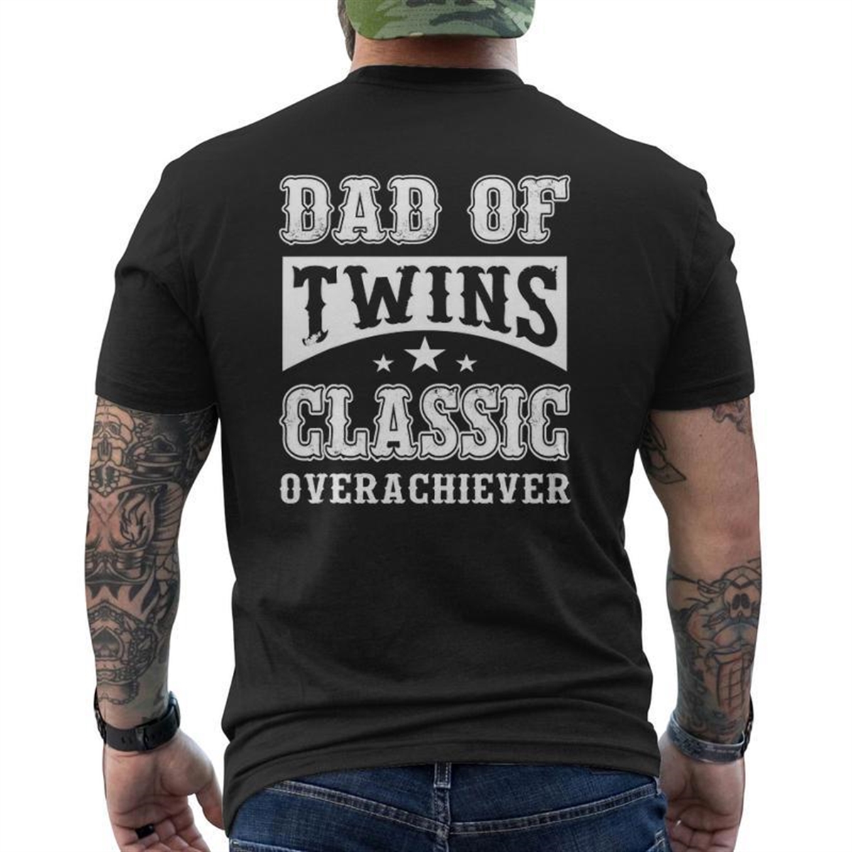 Dad Of Twins Dad To Be Fathers Day Dad Mens Back Print T-shirt