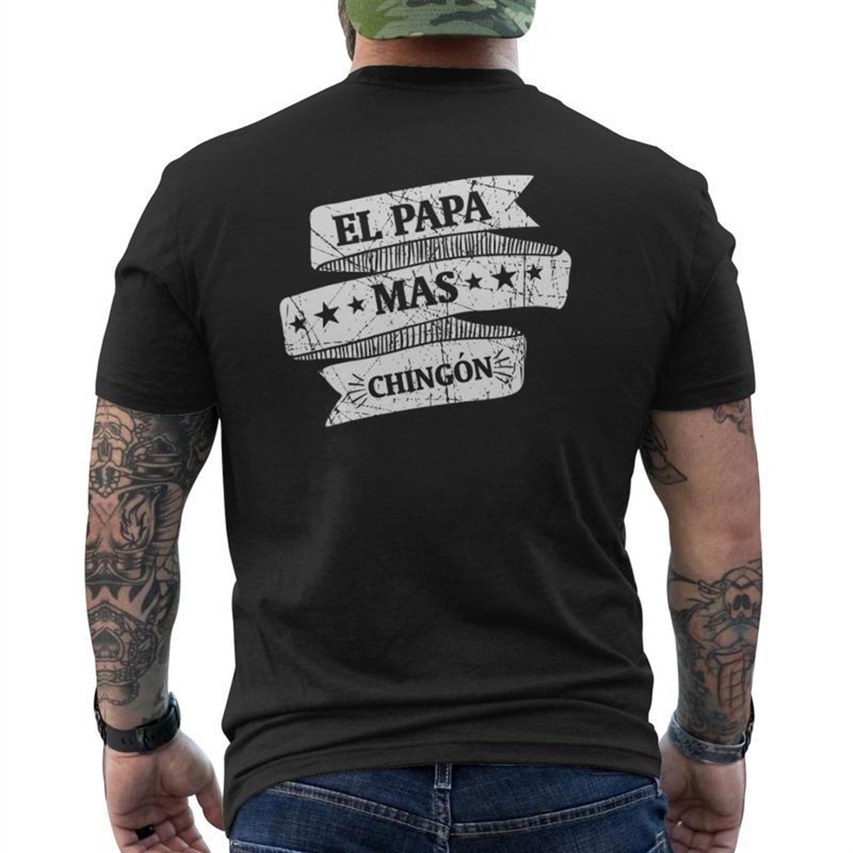 El Papa Mas Chingon Spanish Father’s Day Mens Back Print T-shirt