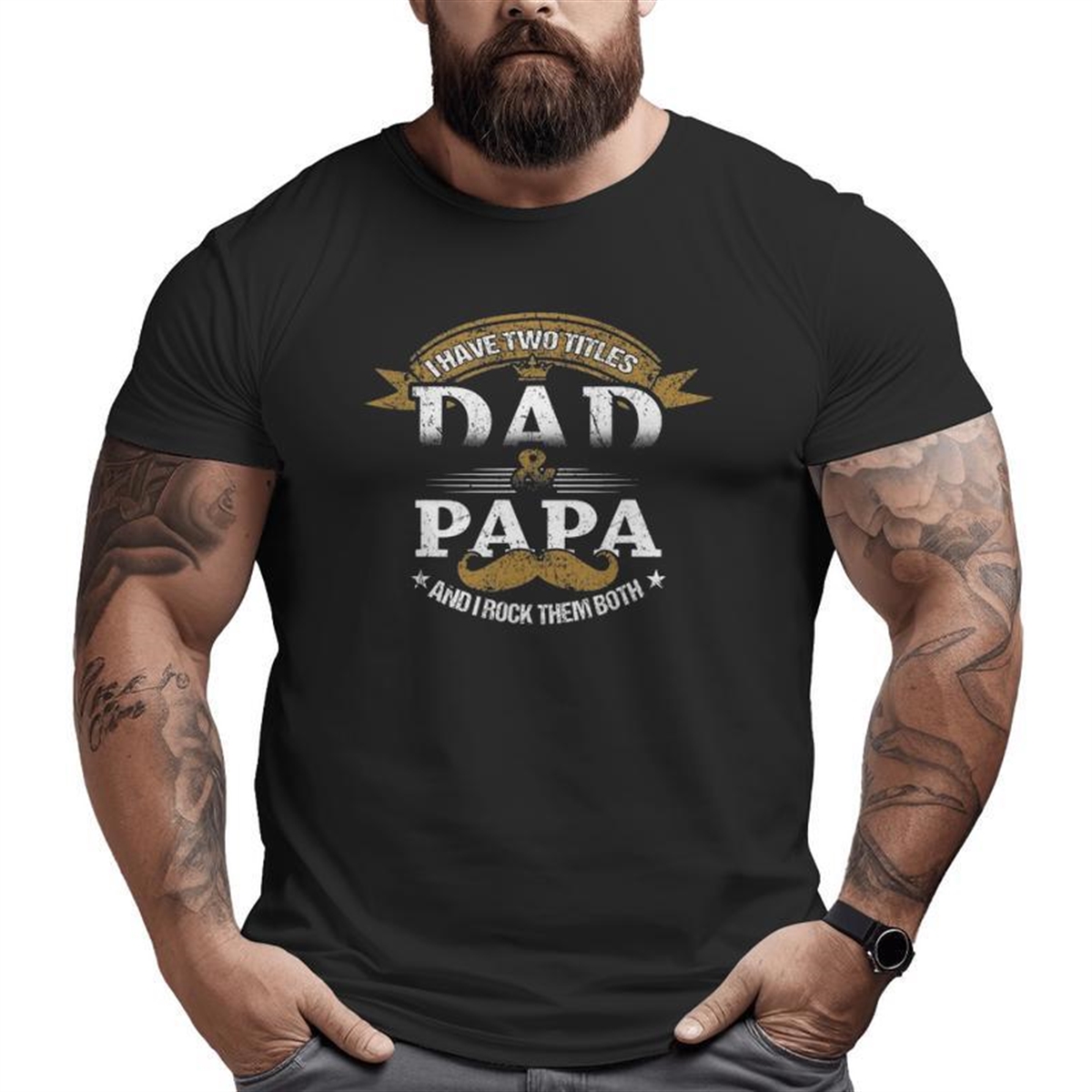 Family Dad & Papa Father’s Day Grandpa Daddy Big And Tall Men T-shirt