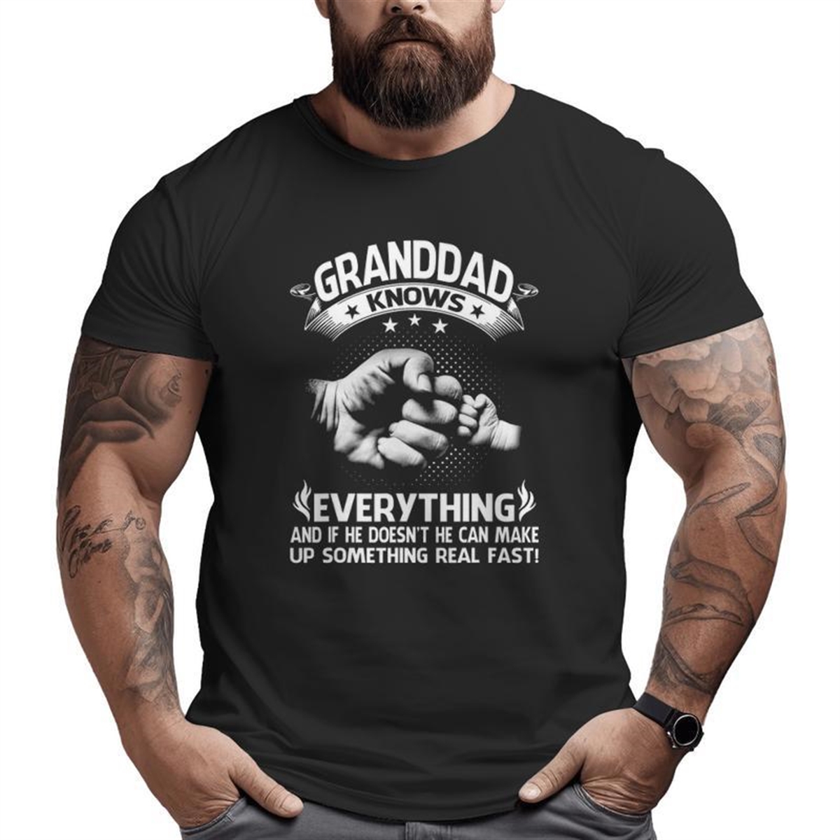 Granddad Knows Everything Father’s Day Big And Tall Men T-shirt