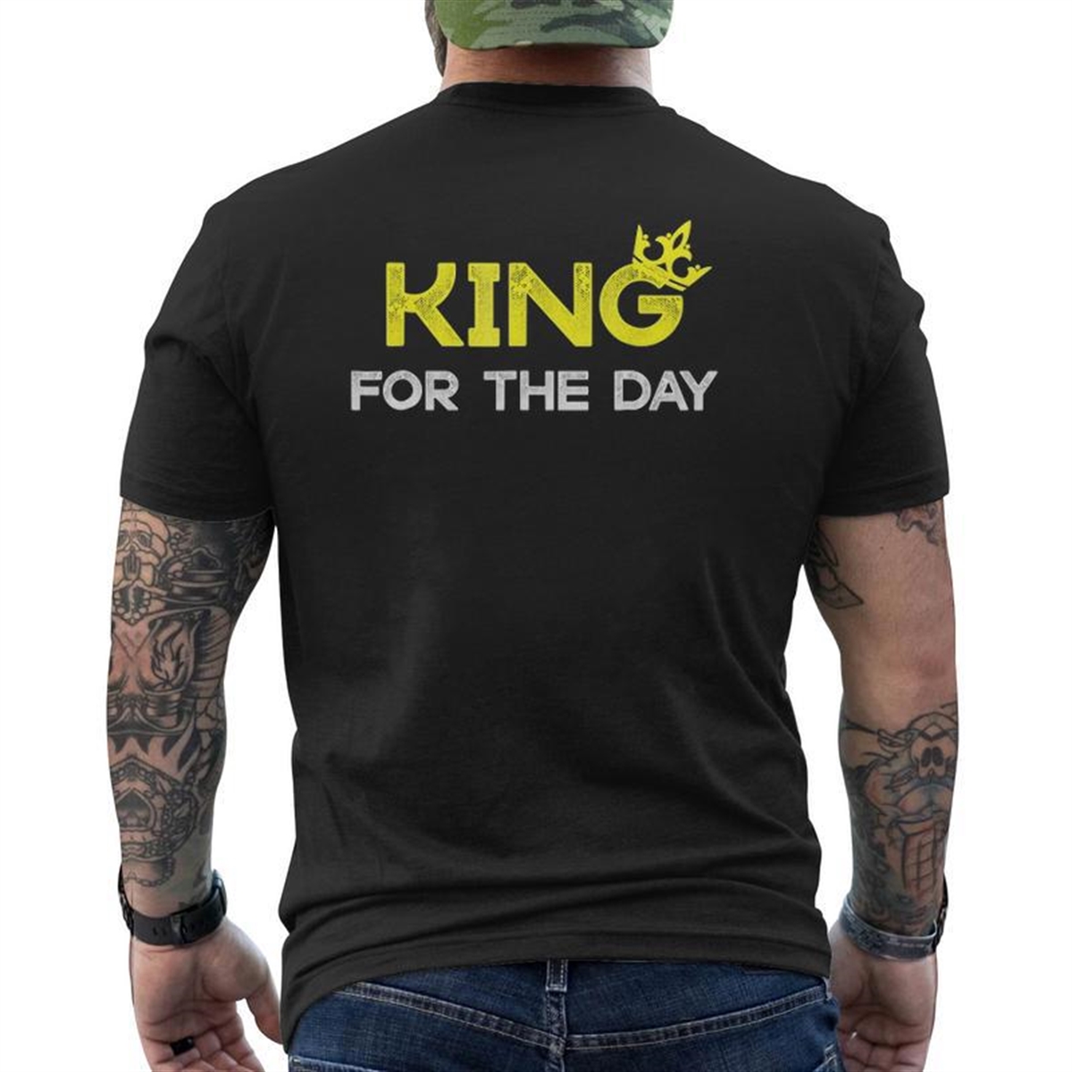 King For The Day Father’s Dad Mens Back Print T-shirt