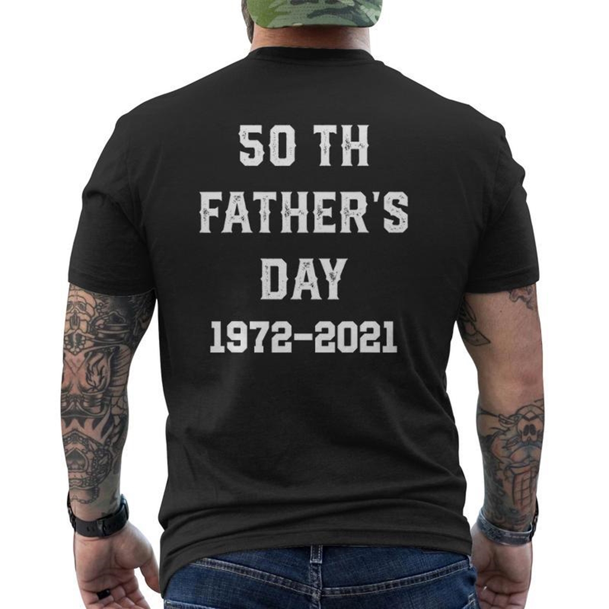 Mens 50th Father’s Day Celebration Mens Back Print T-shirt