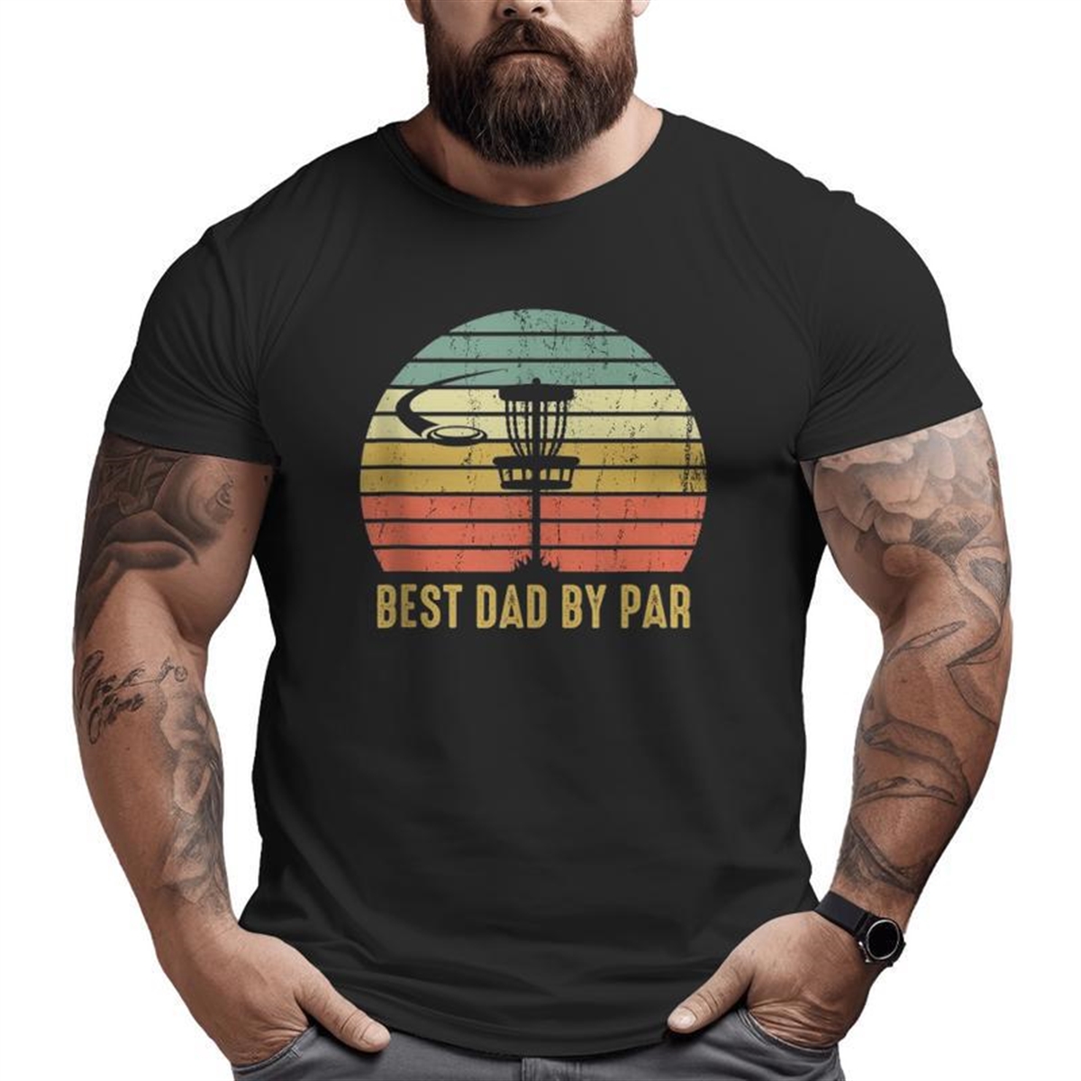 Mens Best Dad By Par Disc Golf For Men Father’s Day Big And Tall Men T-shirt