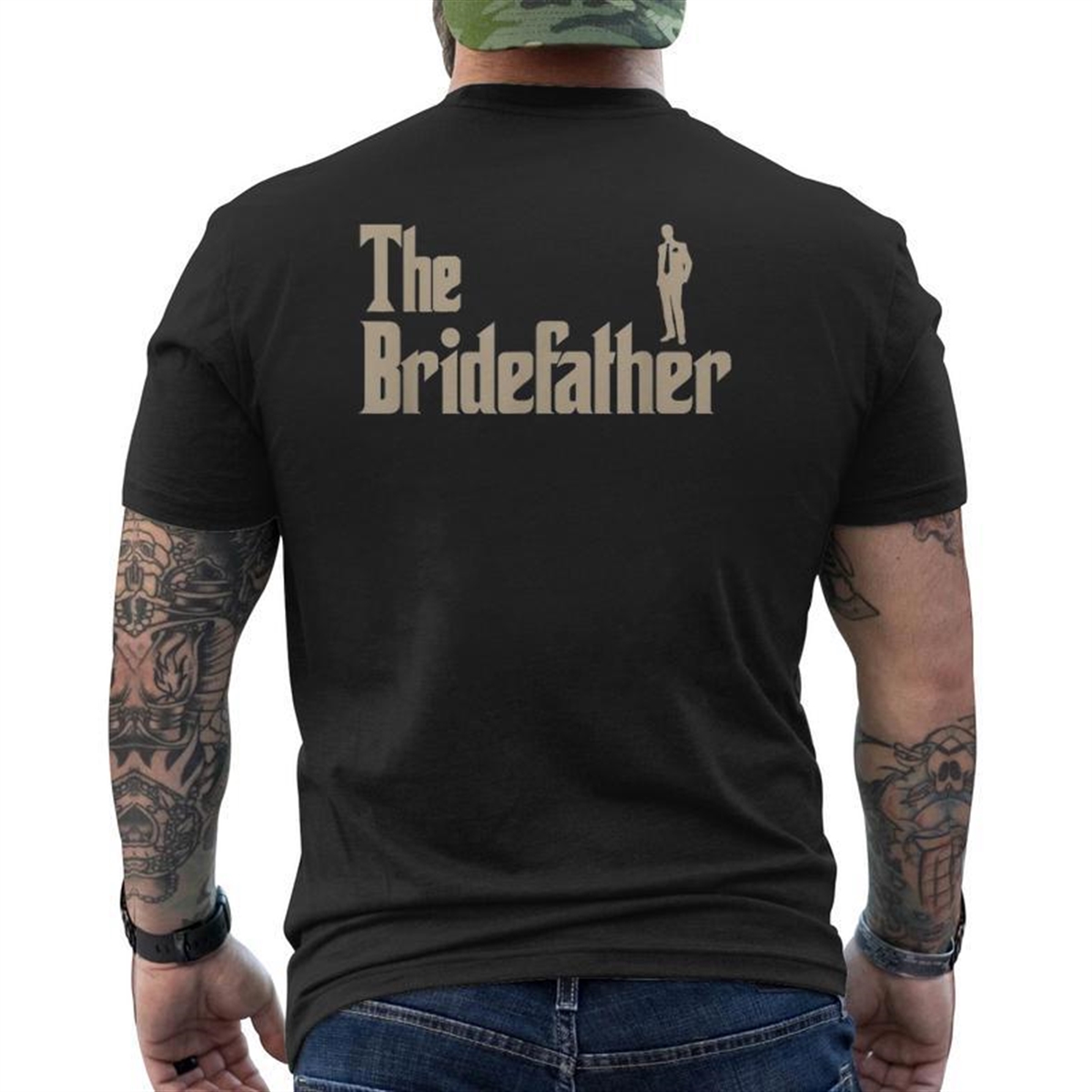 Mens Greatss Fatherss Of Thes Bride Men Tee S Mens Back Print T-shirt