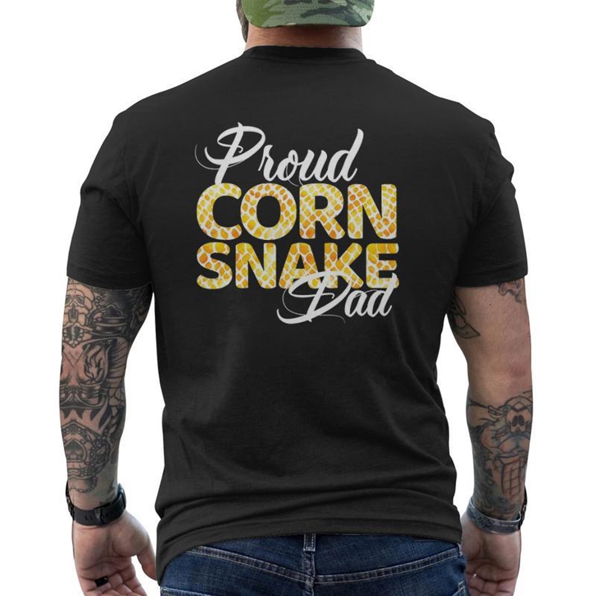 Proud Corn Snake Dad For Proud Fathers Of Corn Snakes Mens Back Print T-shirt