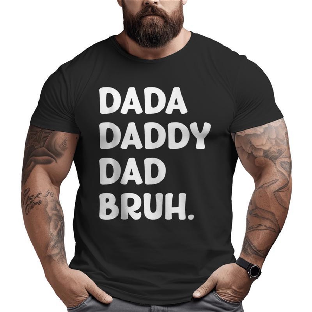 Retro Dada Daddy Dad Bruh Vintage Fathers Day 2023 Big And Tall Men T-shirt