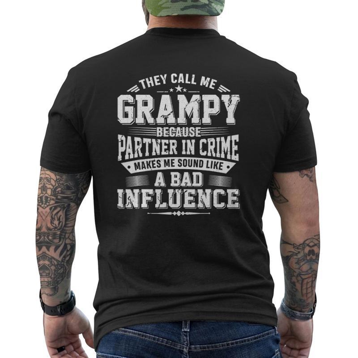 They Call Me Grampy Father’s Day For Men Mens Back Print T-shirt