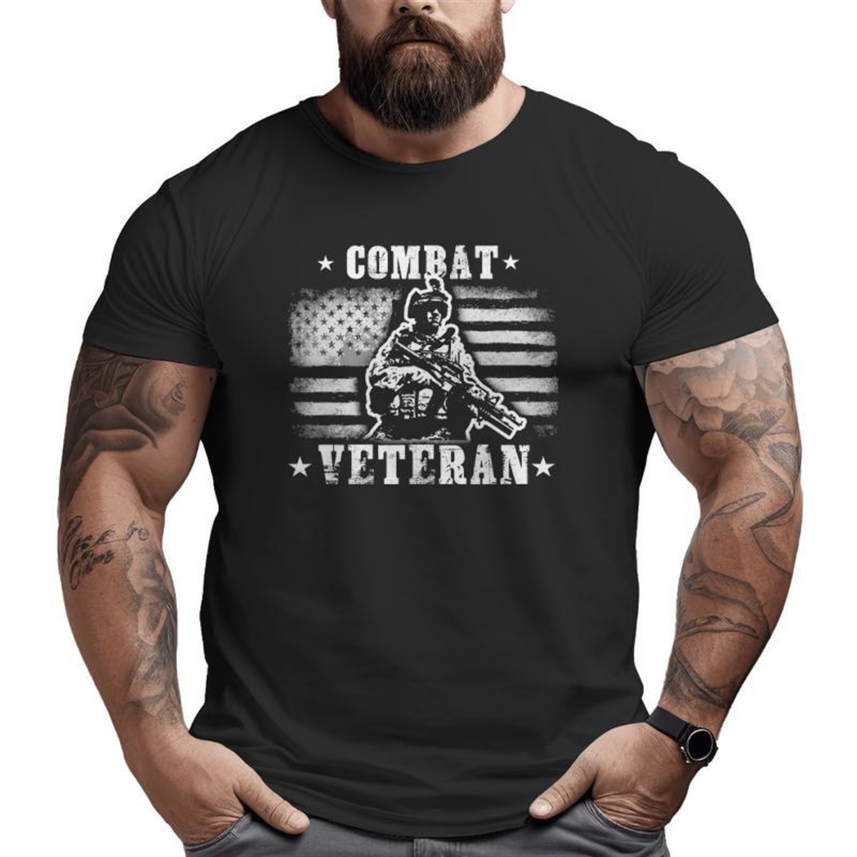Veteran 365 Combat Veteran Tee Father’s Day Men Big And Tall Men T-shirt