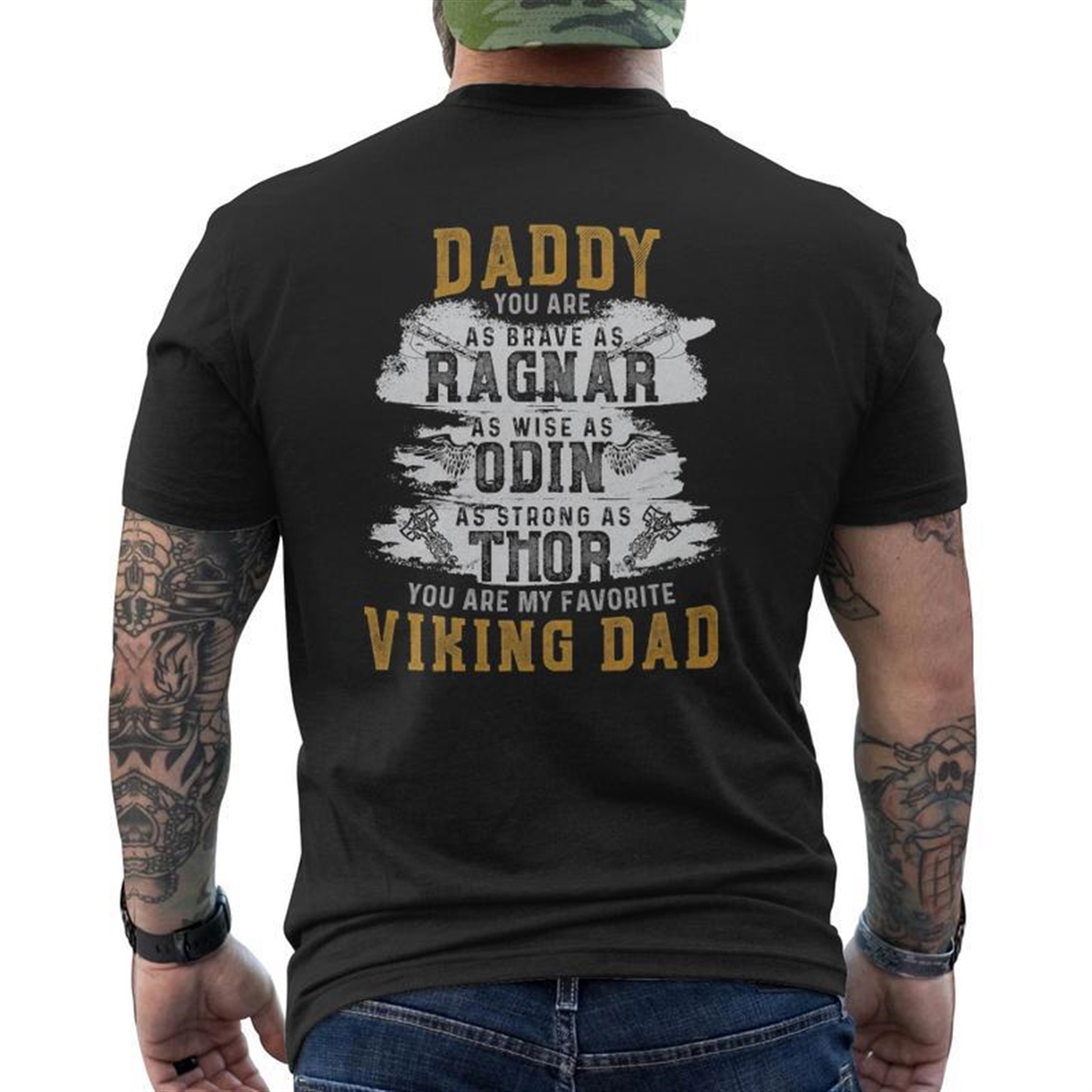 Viking Warrior For A Viking Dad On Father’s Day Mens Back Print T-shirt