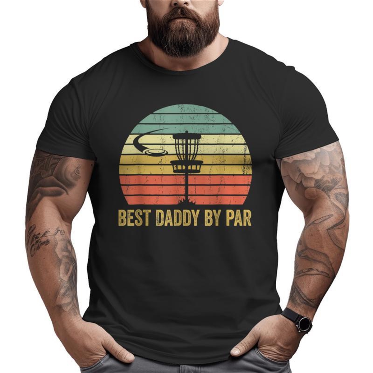 Vintage Best Daddy By Par Disc Golf Men Fathers Day Big And Tall Men T-shirt