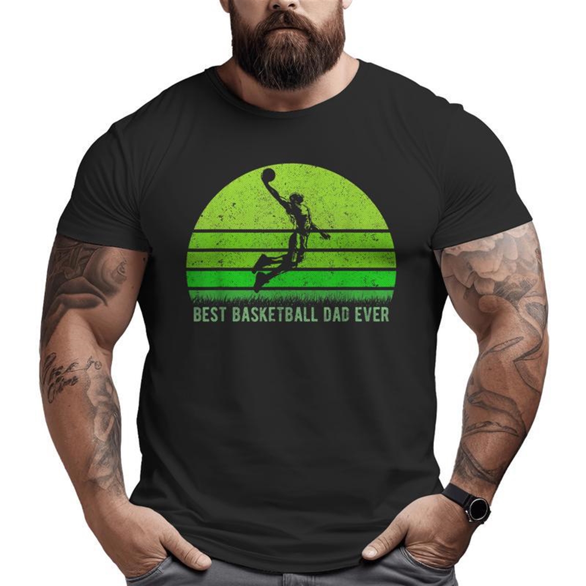 Vintage Retro Best Basketball Dad Ever Father’s Day Big And Tall Men T-shirt