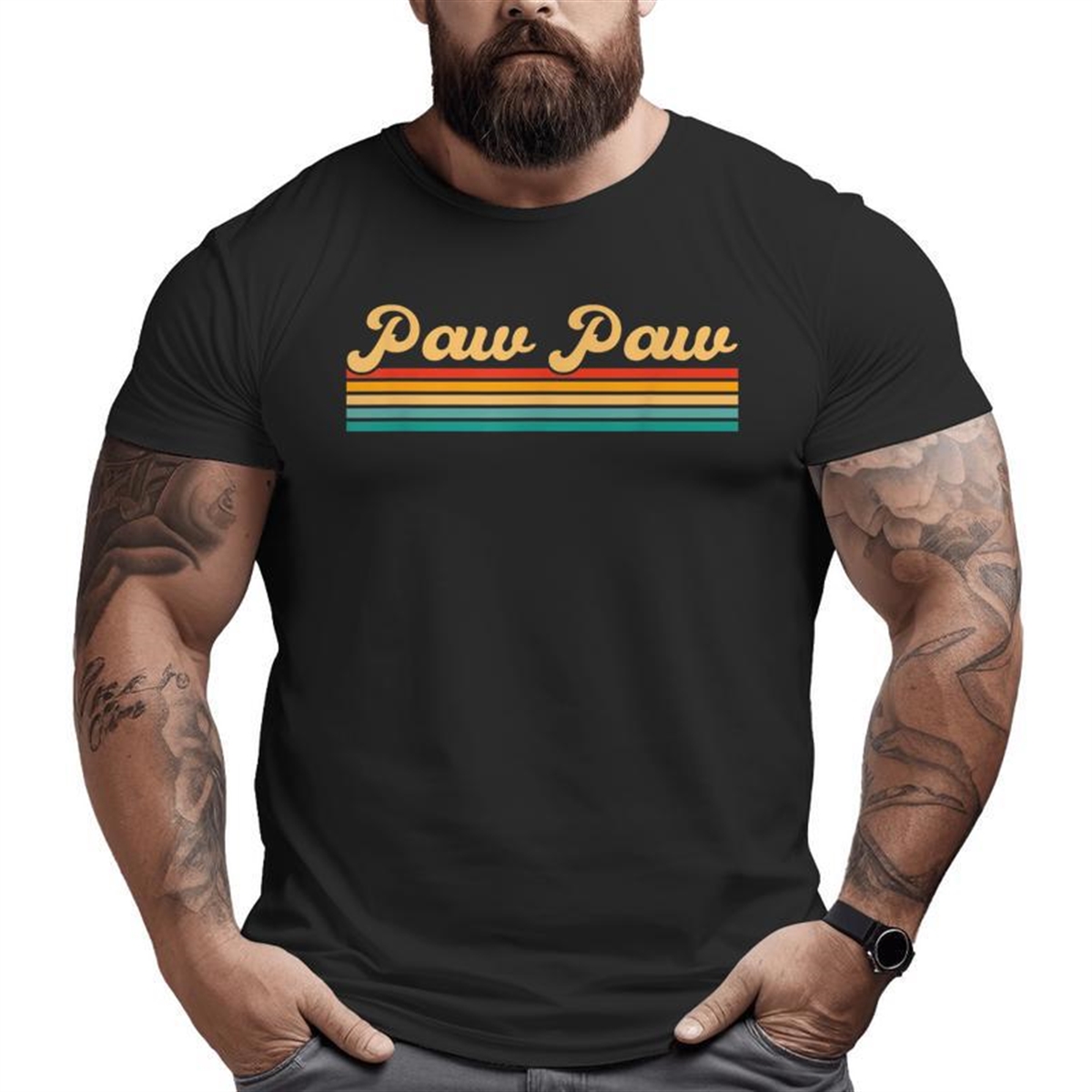 Vintage Retro Paw Paw Father’s Day Dad Big And Tall Men T-shirt