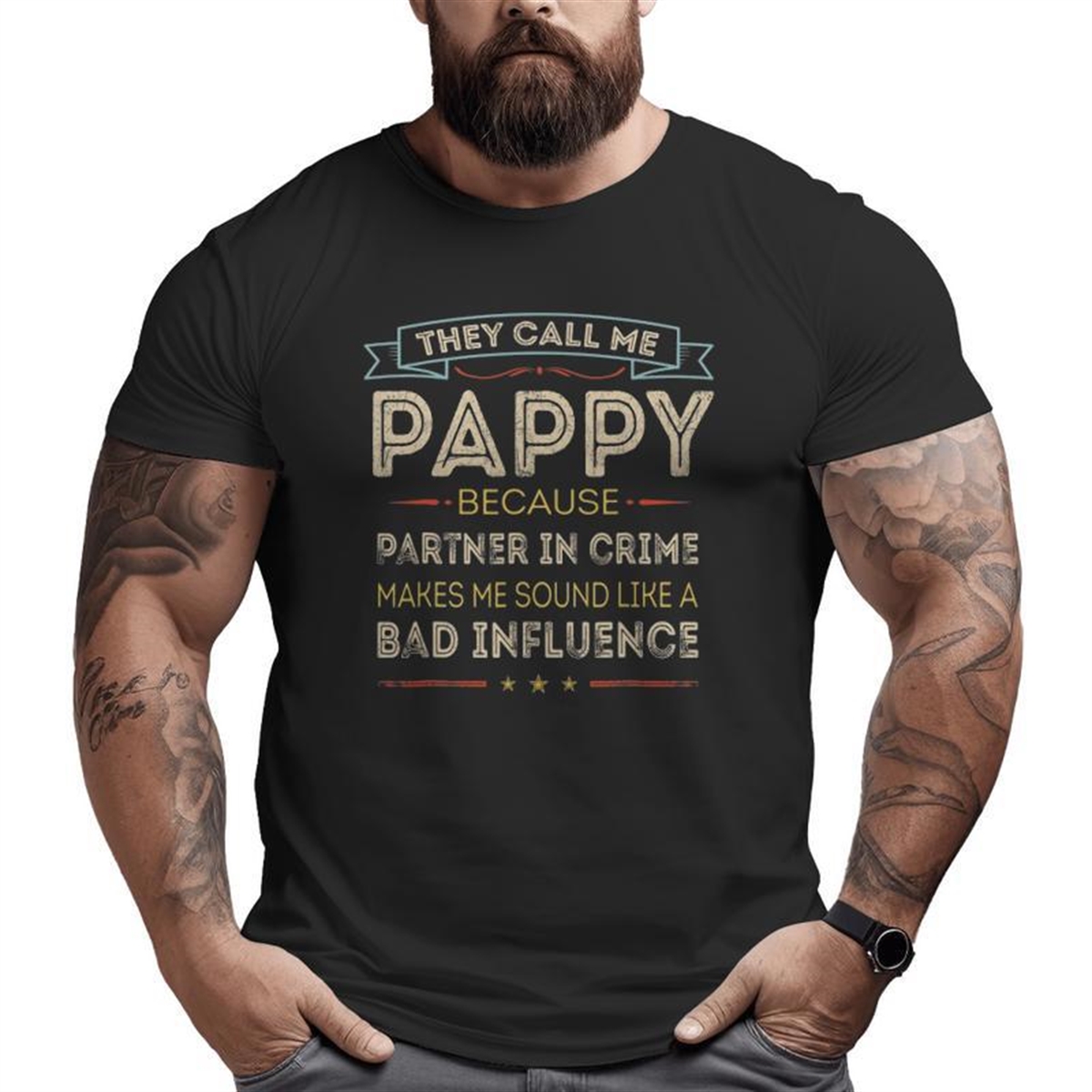 Vintage They Call Me Pappy Happy Father’s Day Proud Pappy Big And Tall Men T-shirt