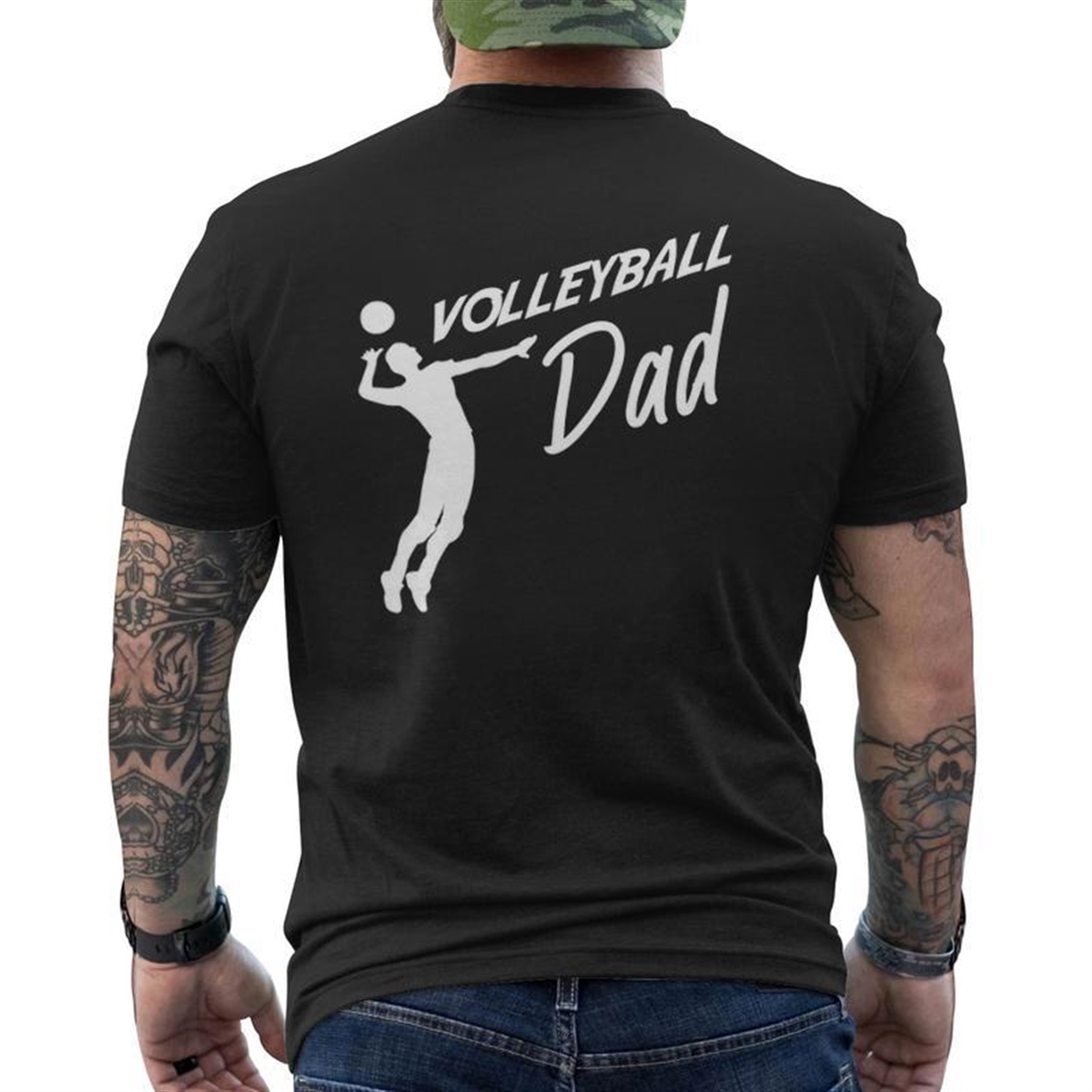 Volleyball Father Volleyball Dad Father’s Day Mens Back Print T-shirt