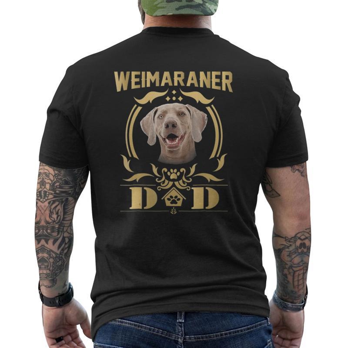 Weimaraner Dad Father’s Day 2018 Tee Mens Back Print T-shirt