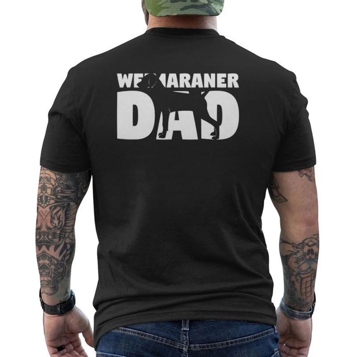 Weimaraner Dad Weimaraner Father Dog Dad Mens Back Print T-shirt