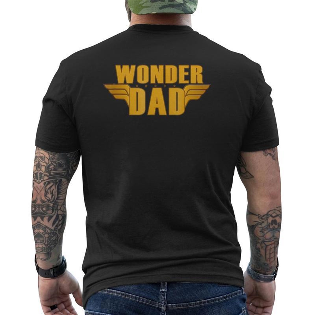 Wonder Dad Father’s Day Mens Back Print T-shirt