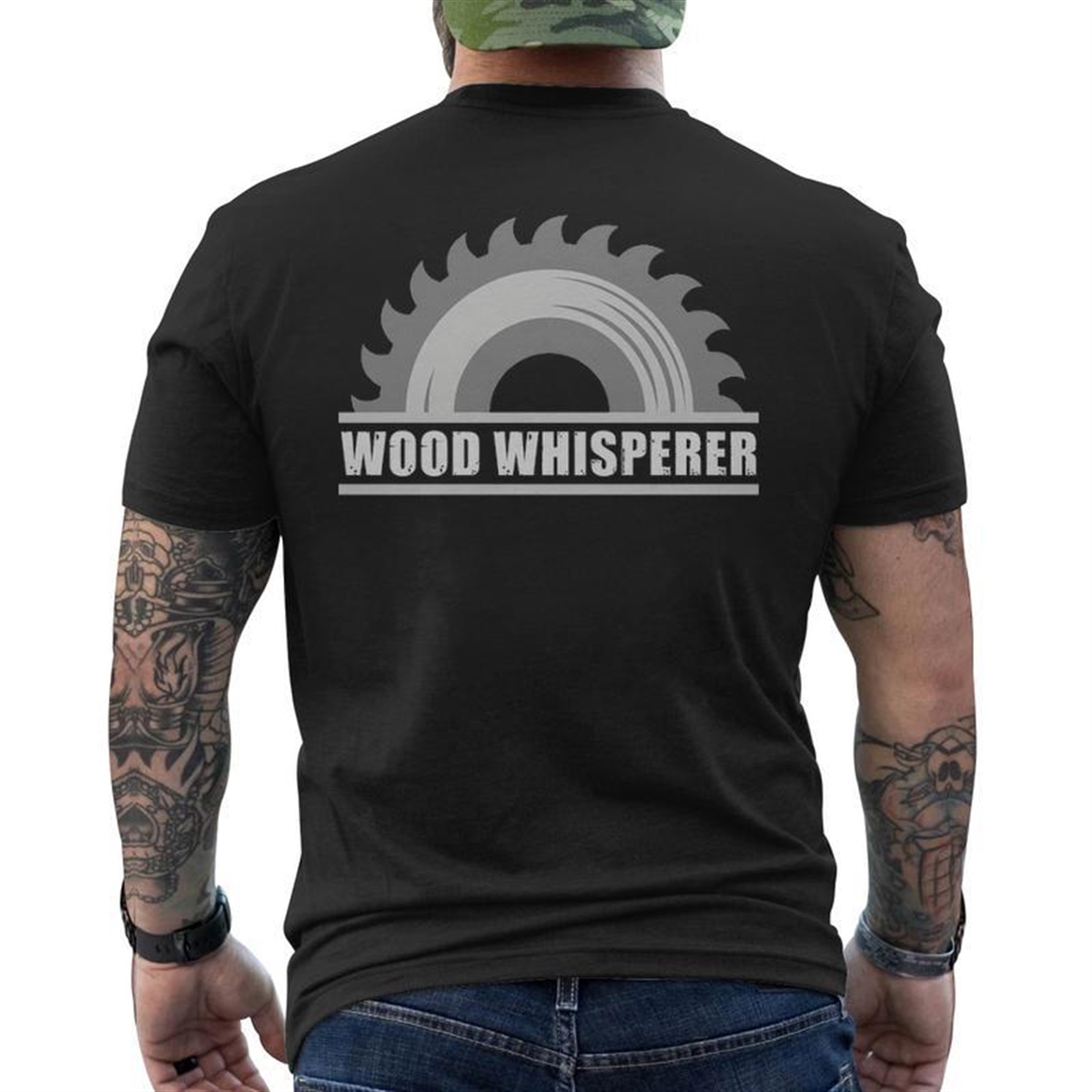 Woodworking Carpenter Sawdust Fathers Day Men’s T-shirt Back Print