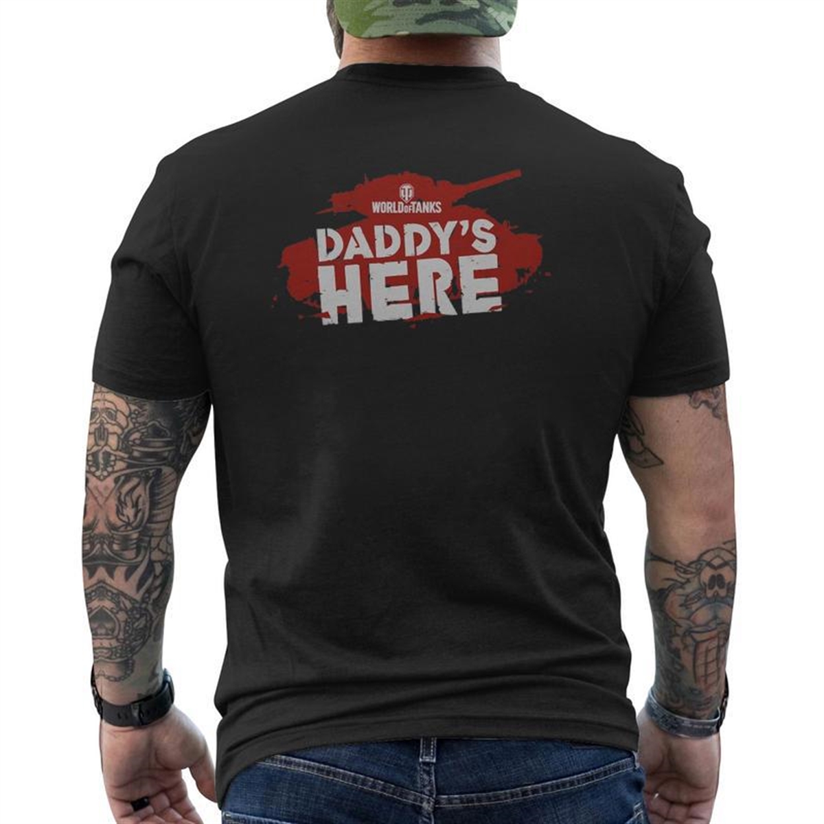 World Of Tanks Father’s Day Mens Back Print T-shirt